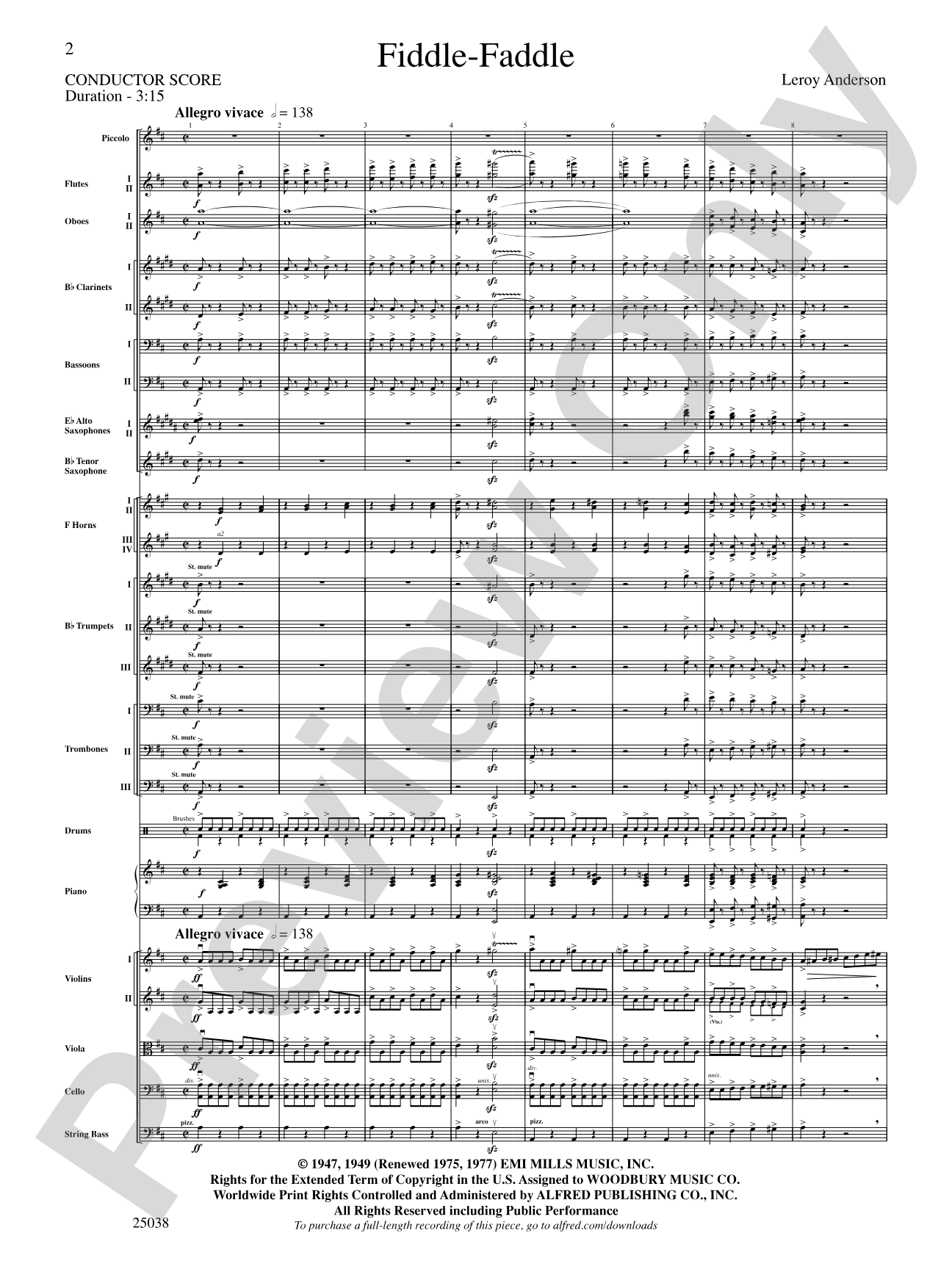 Fiddle-Faddle: Full Orchestra Conductor Score & Parts