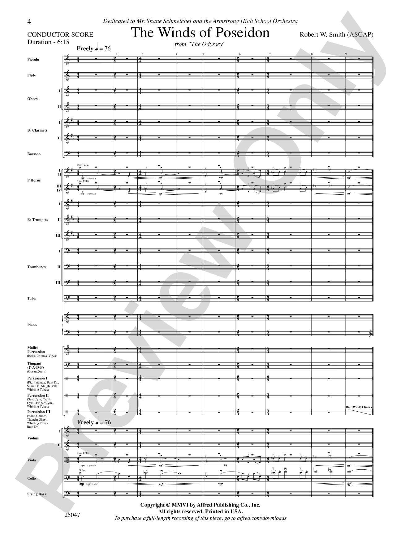 The Winds of Poseidon: Full Orchestra Conductor Score & Parts