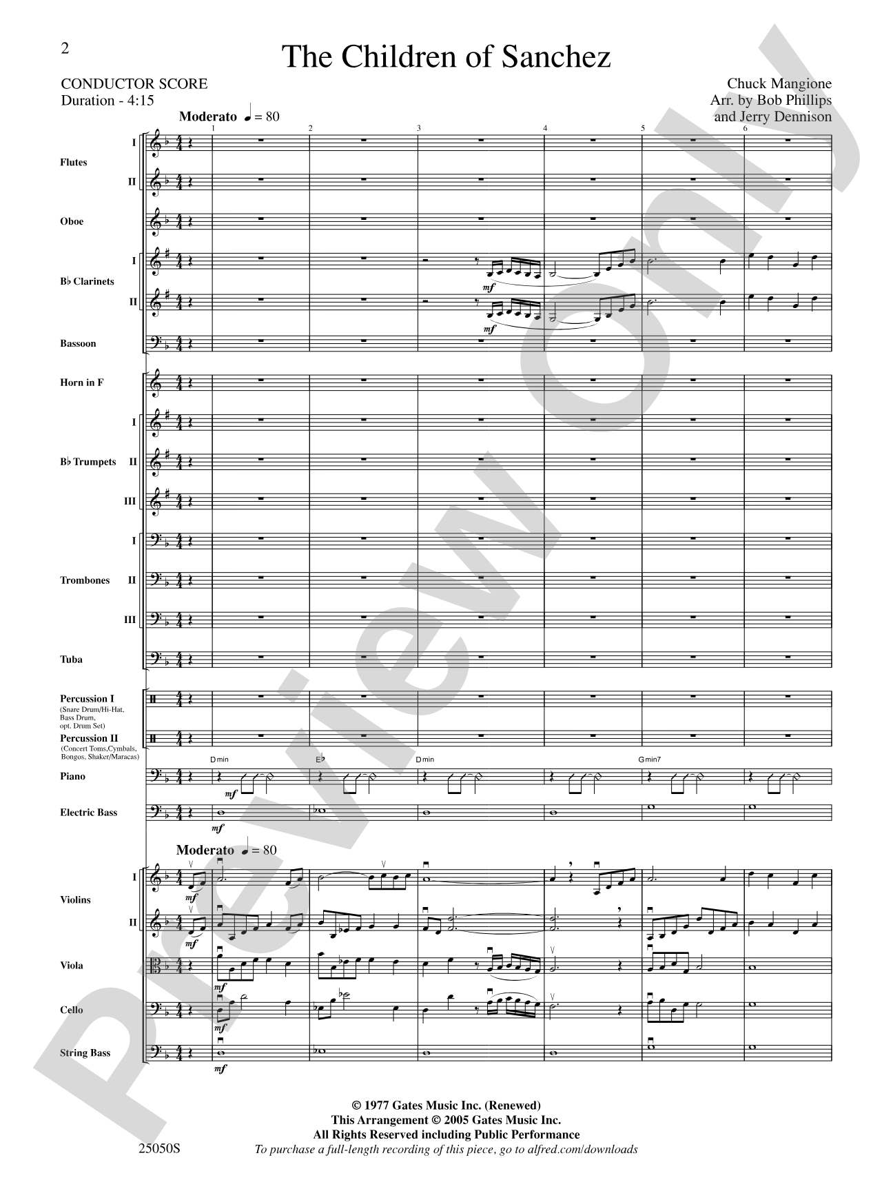 The Children of Sanchez: Full Orchestra Conductor Score & Parts