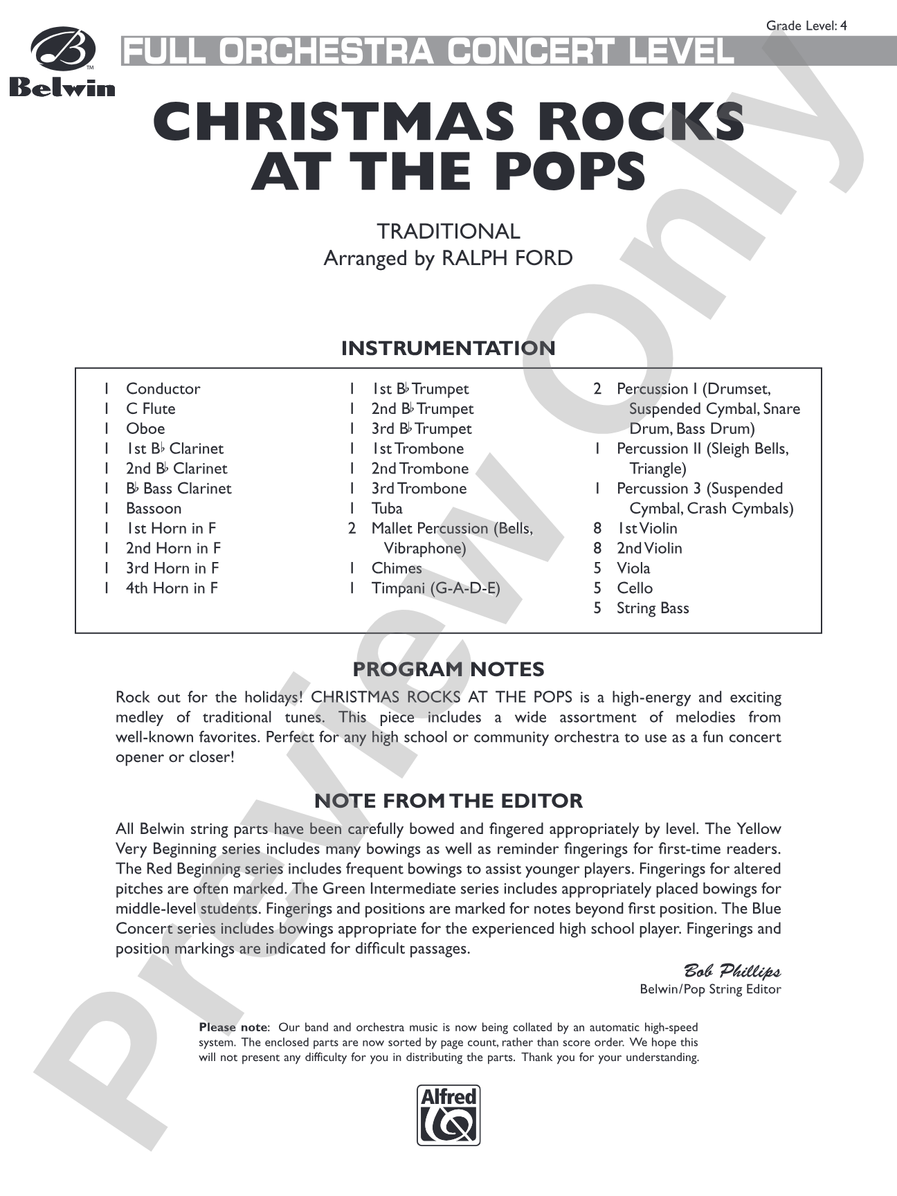 Christmas Rocks at the Pops: Full Orchestra Conductor Score & Parts