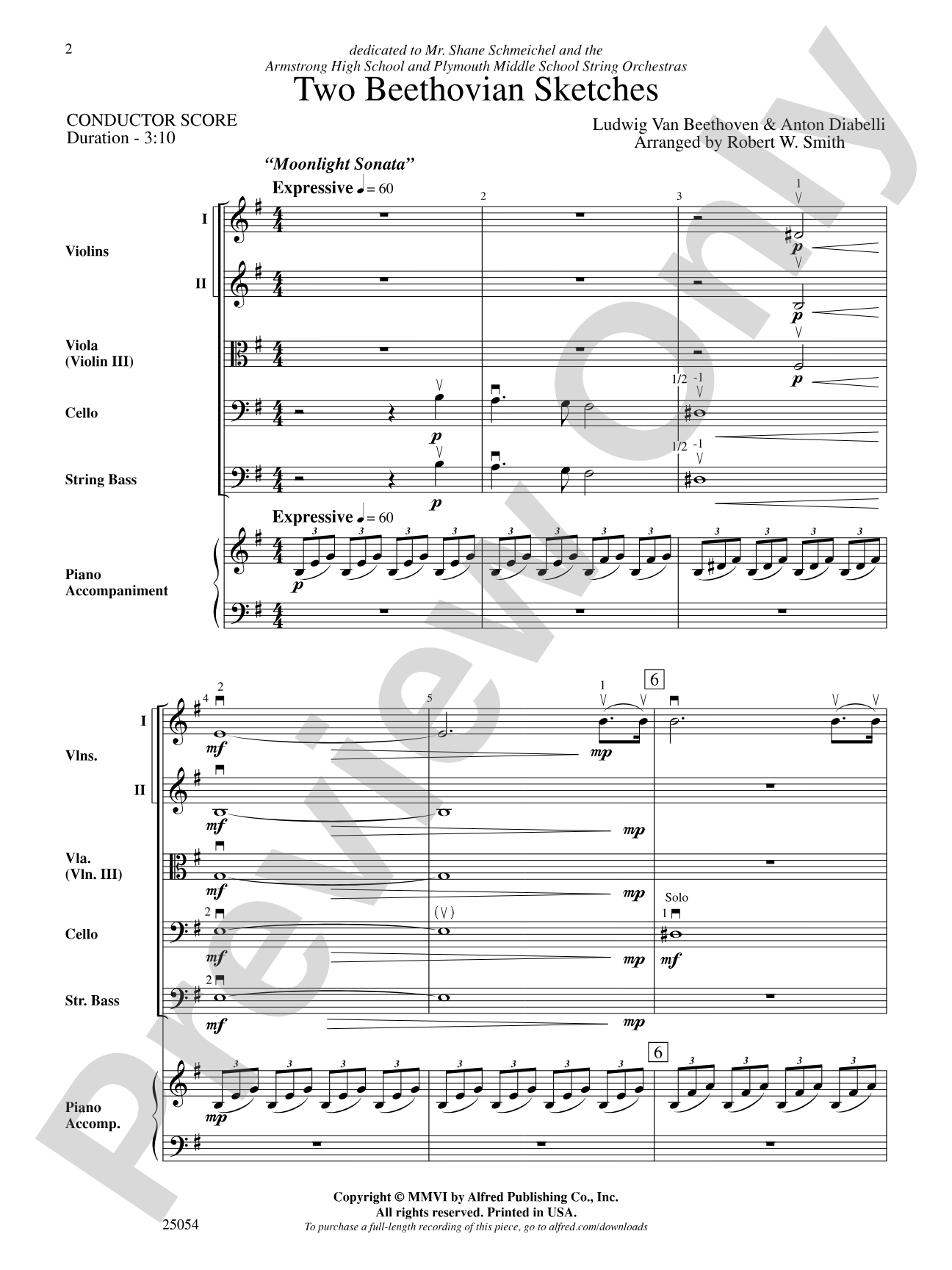 Two Beethovian Sketches: String Orchestra Conductor Score & Parts