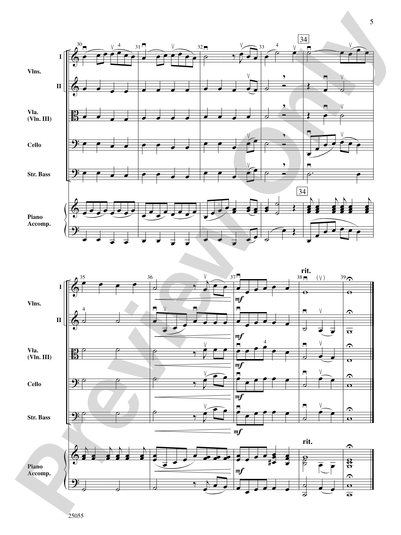 Pavane (Pour Une Infante Defunte): String Orchestra Conductor Score & Parts