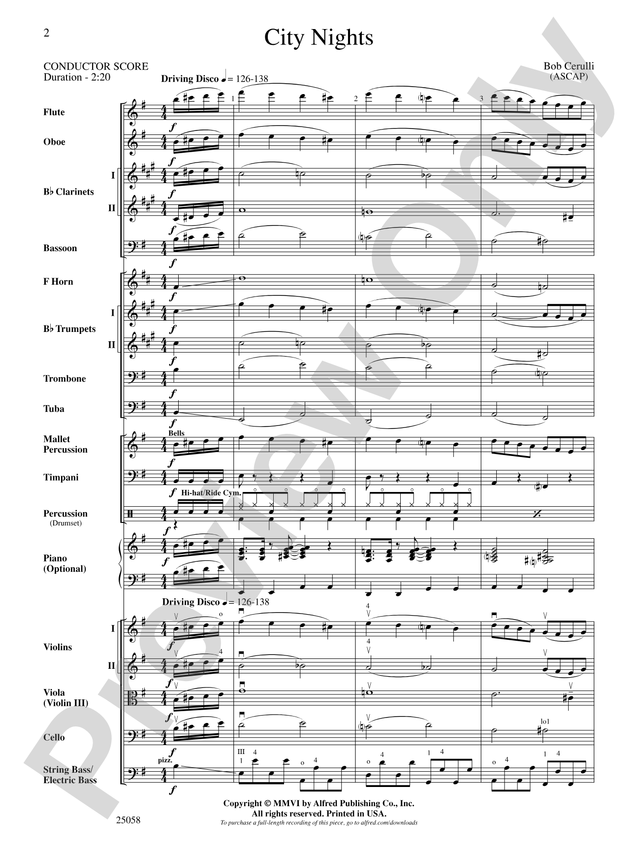 City Nights: Full Orchestra Conductor Score & Parts