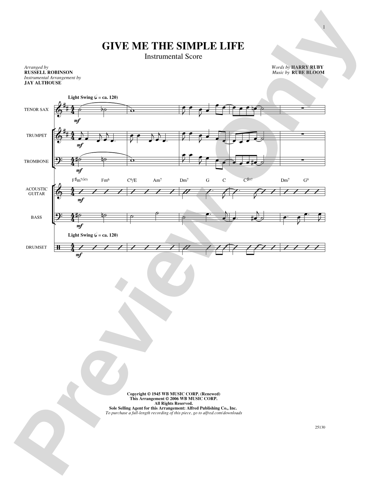 Give Me the Simple Life: Choral SoundPax