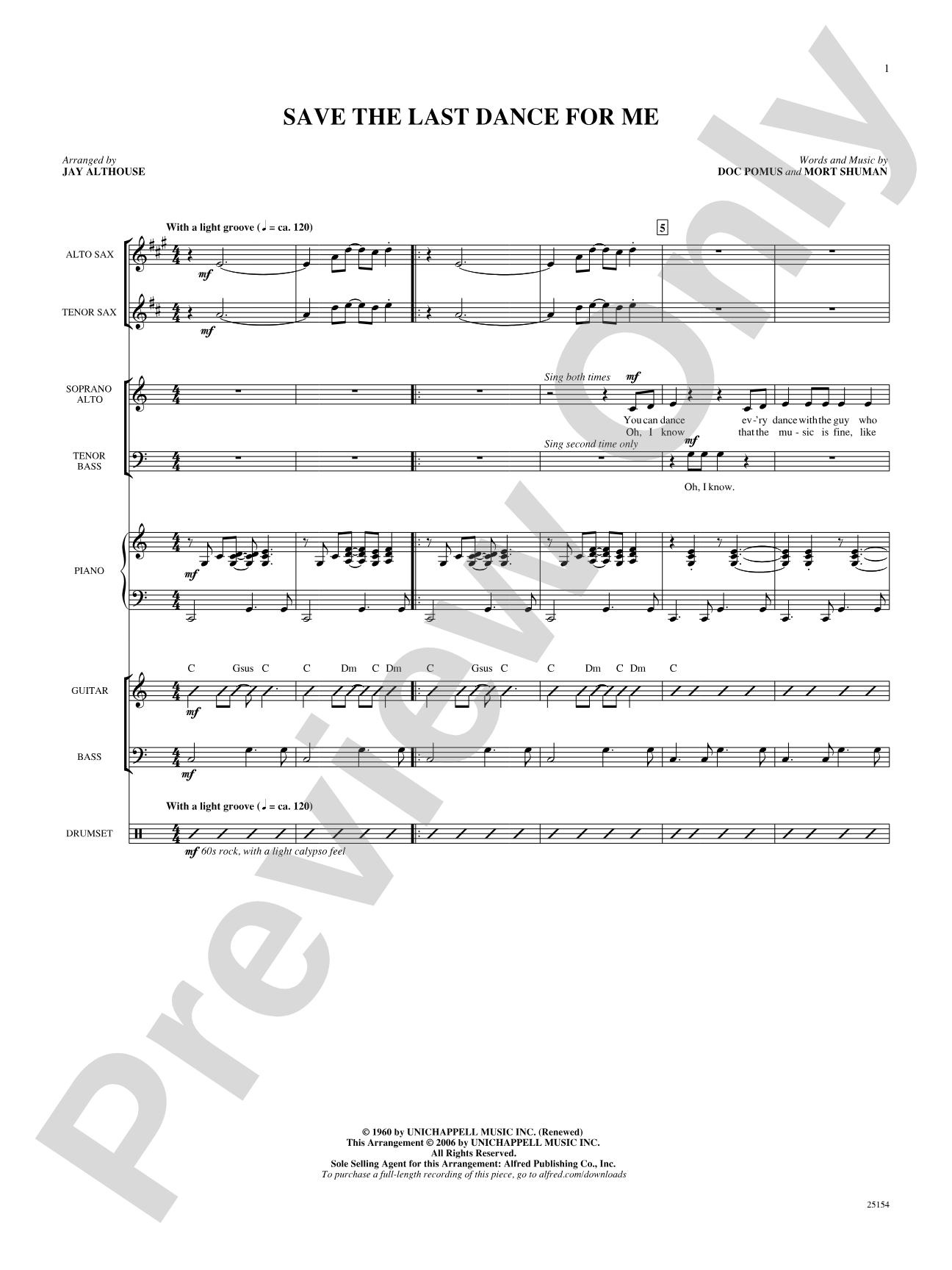 Save the Last Dance for Me: Choral SoundPax