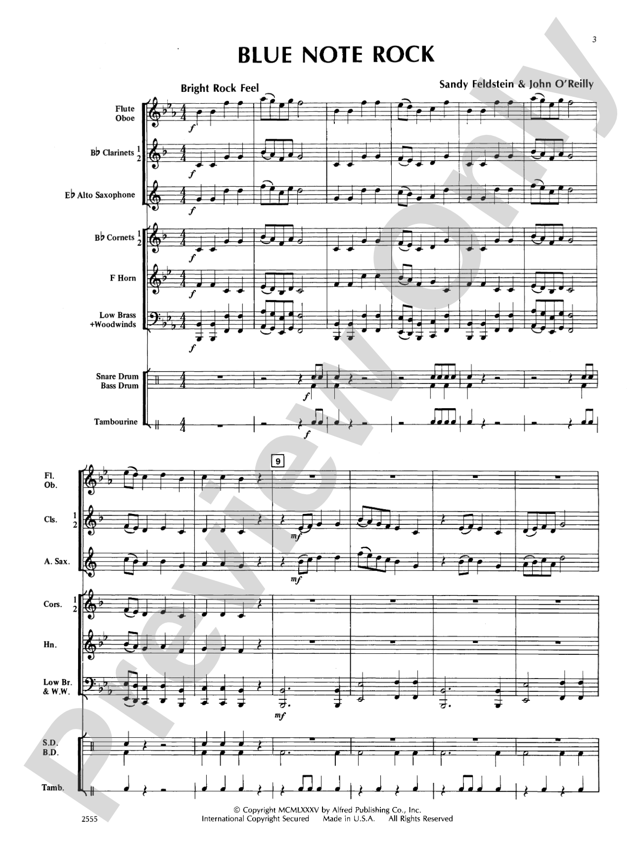 Blue Note Rock: Concert Band Conductor Score & Parts