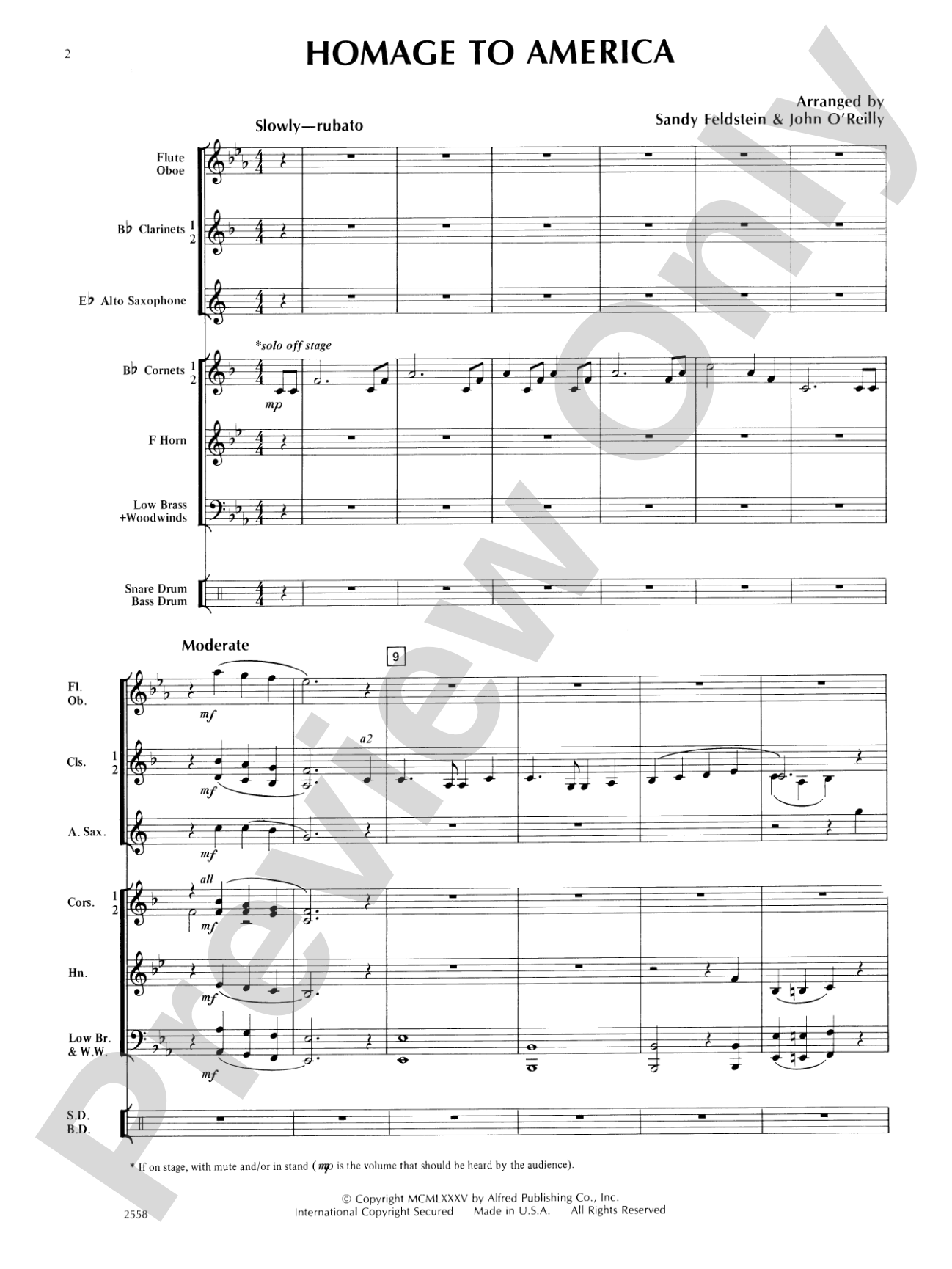 Homage to America: Concert Band Conductor Score & Parts