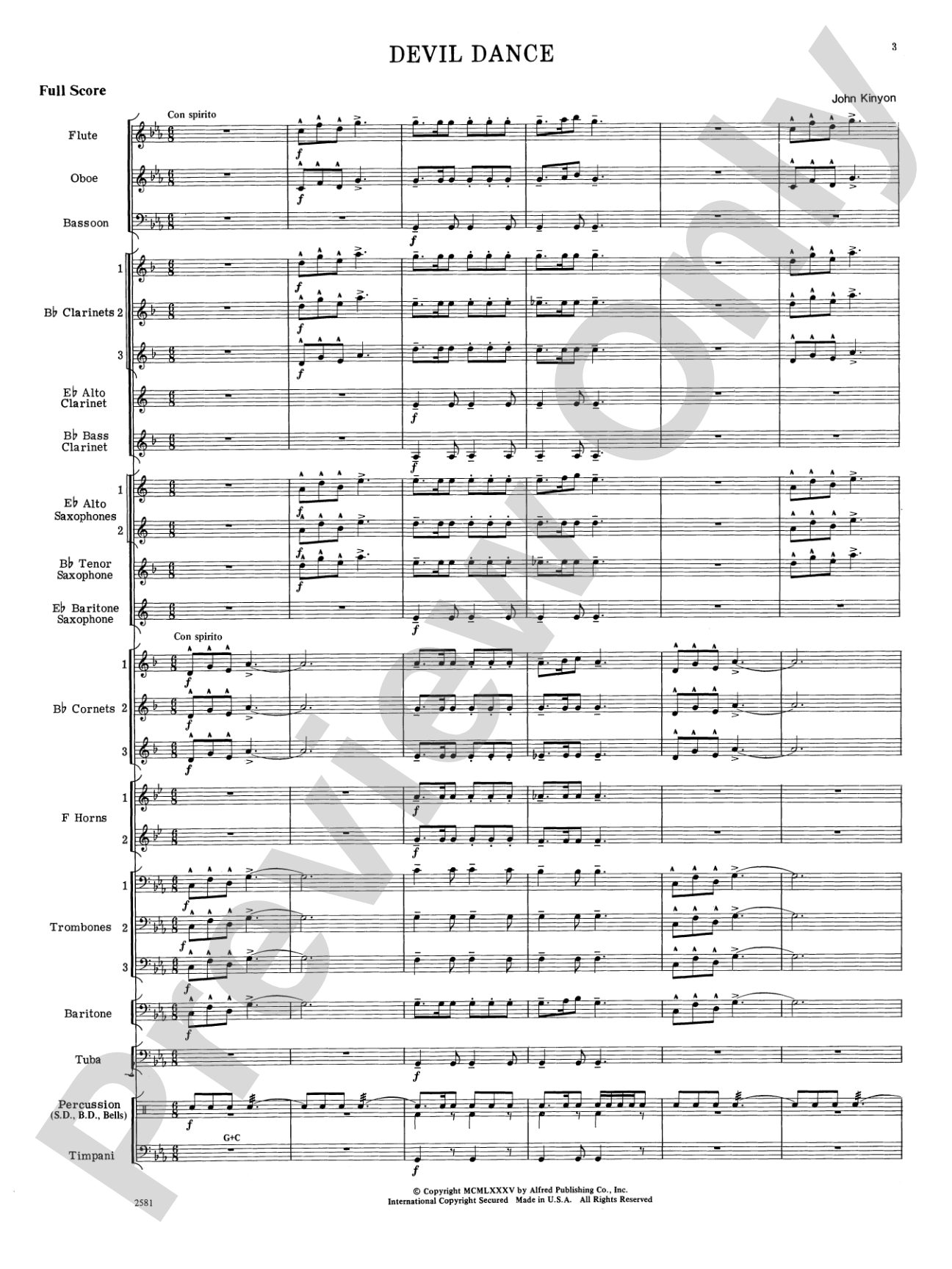 Devil Dance: Concert Band Conductor Score & Parts