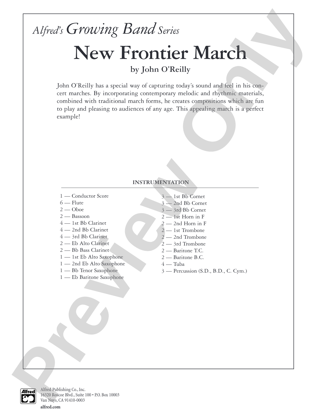 New Frontier March: Concert Band Conductor Score & Parts