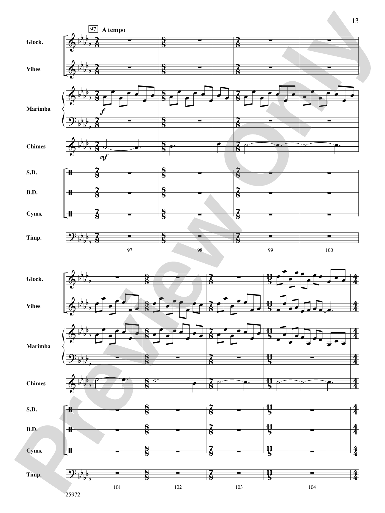 Celestial Welcome: Percussion Ensemble Conductor Score & Parts
