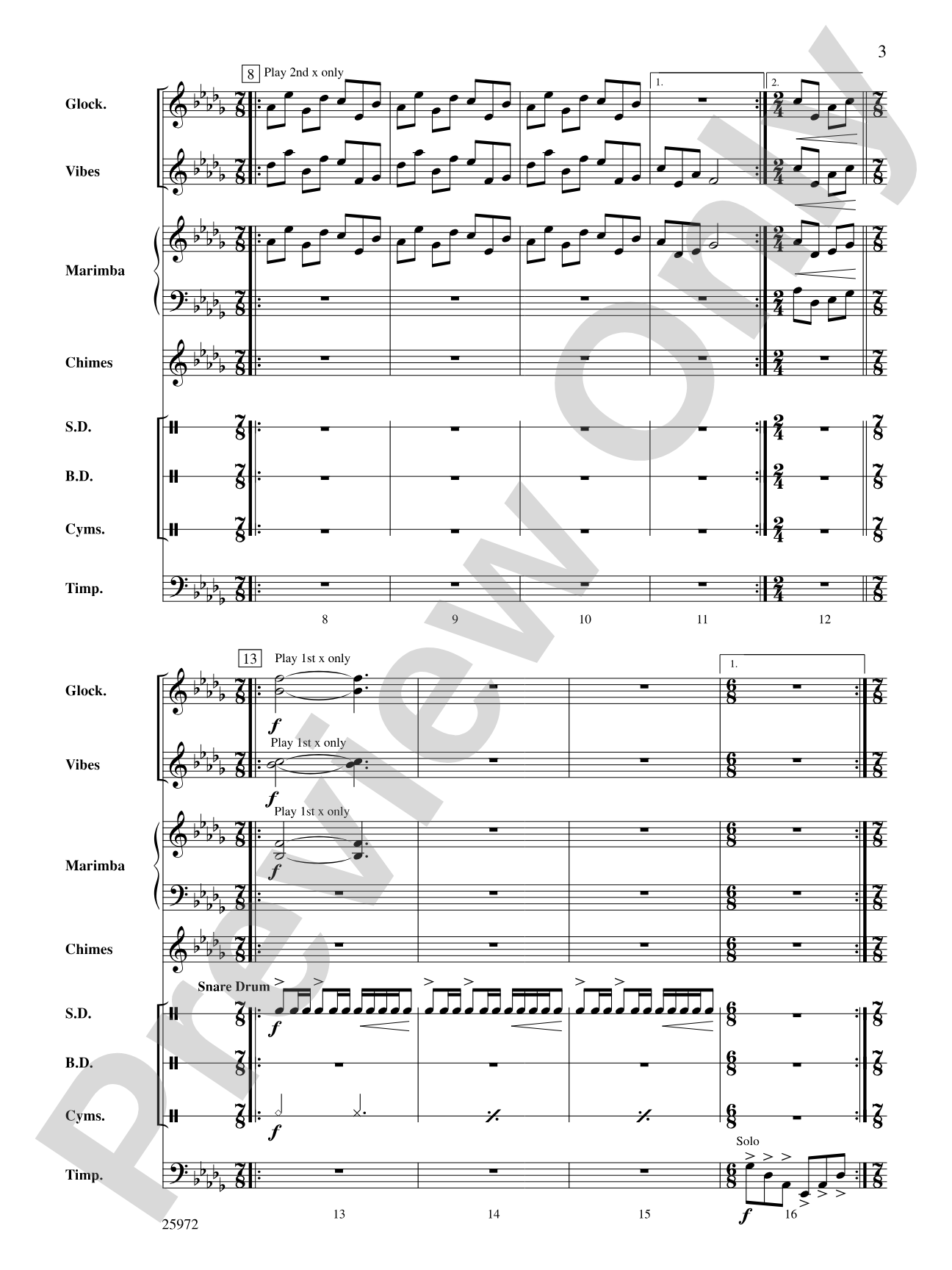 Celestial Welcome: Percussion Ensemble Conductor Score & Parts