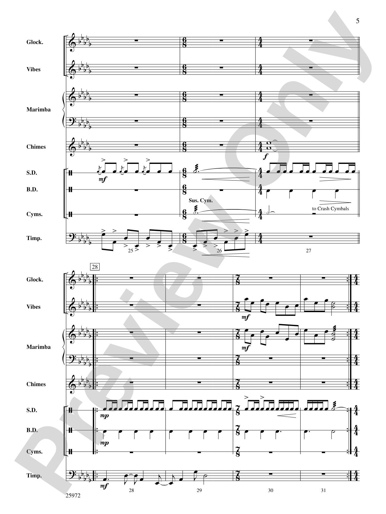 Celestial Welcome: Percussion Ensemble Conductor Score & Parts