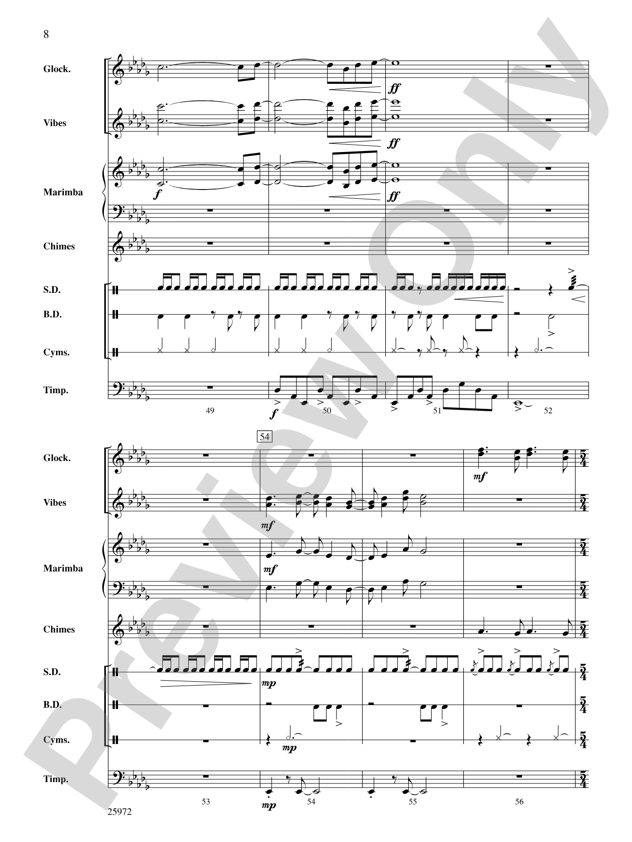 Celestial Welcome: Percussion Ensemble Conductor Score & Parts