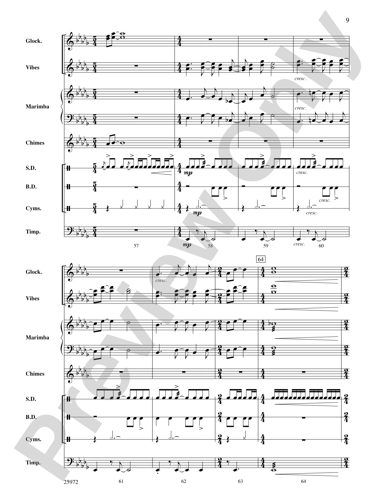 Celestial Welcome: Percussion Ensemble Conductor Score & Parts