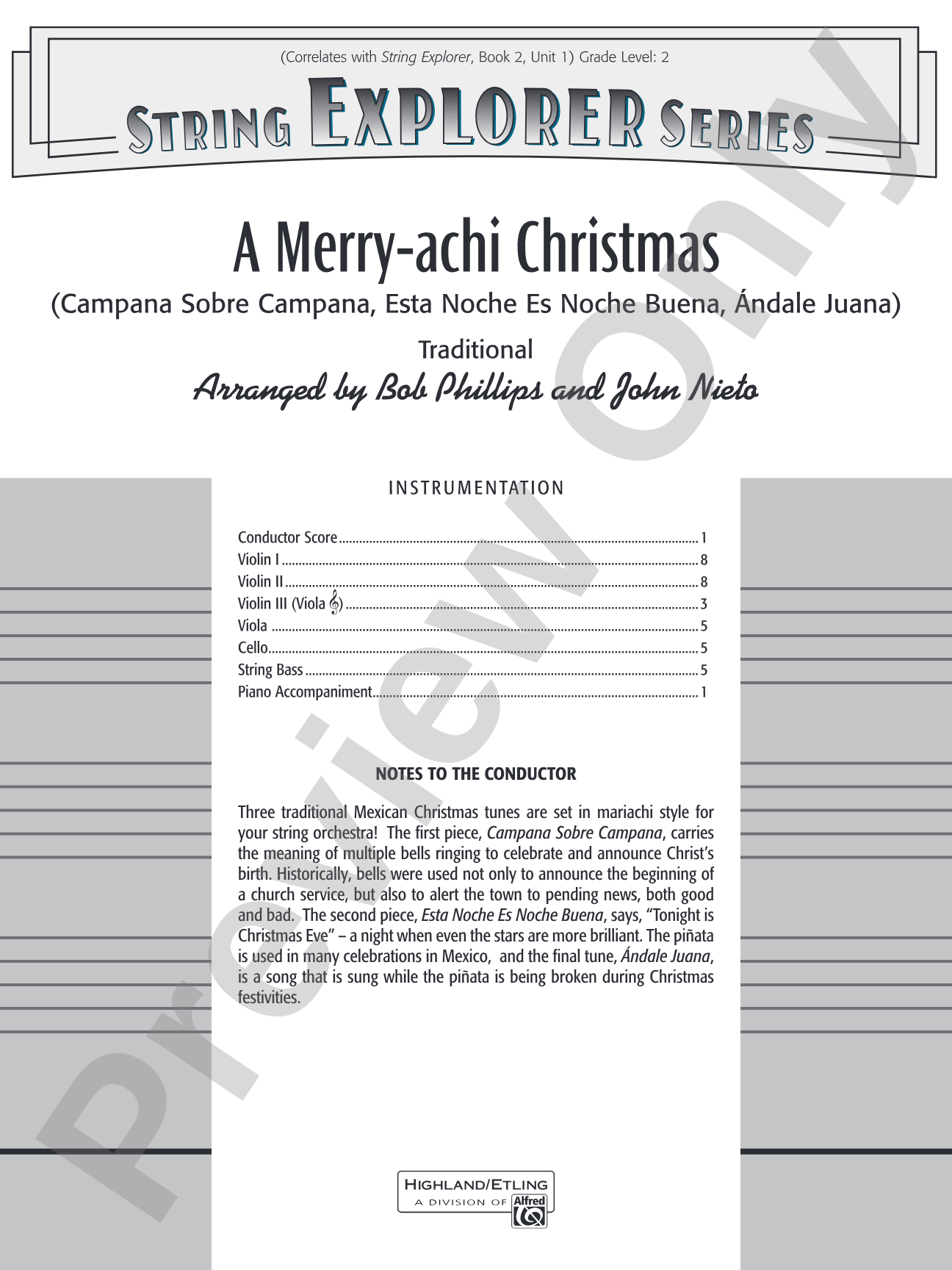A Merry-achi Christmas: String Orchestra Conductor Score & Parts