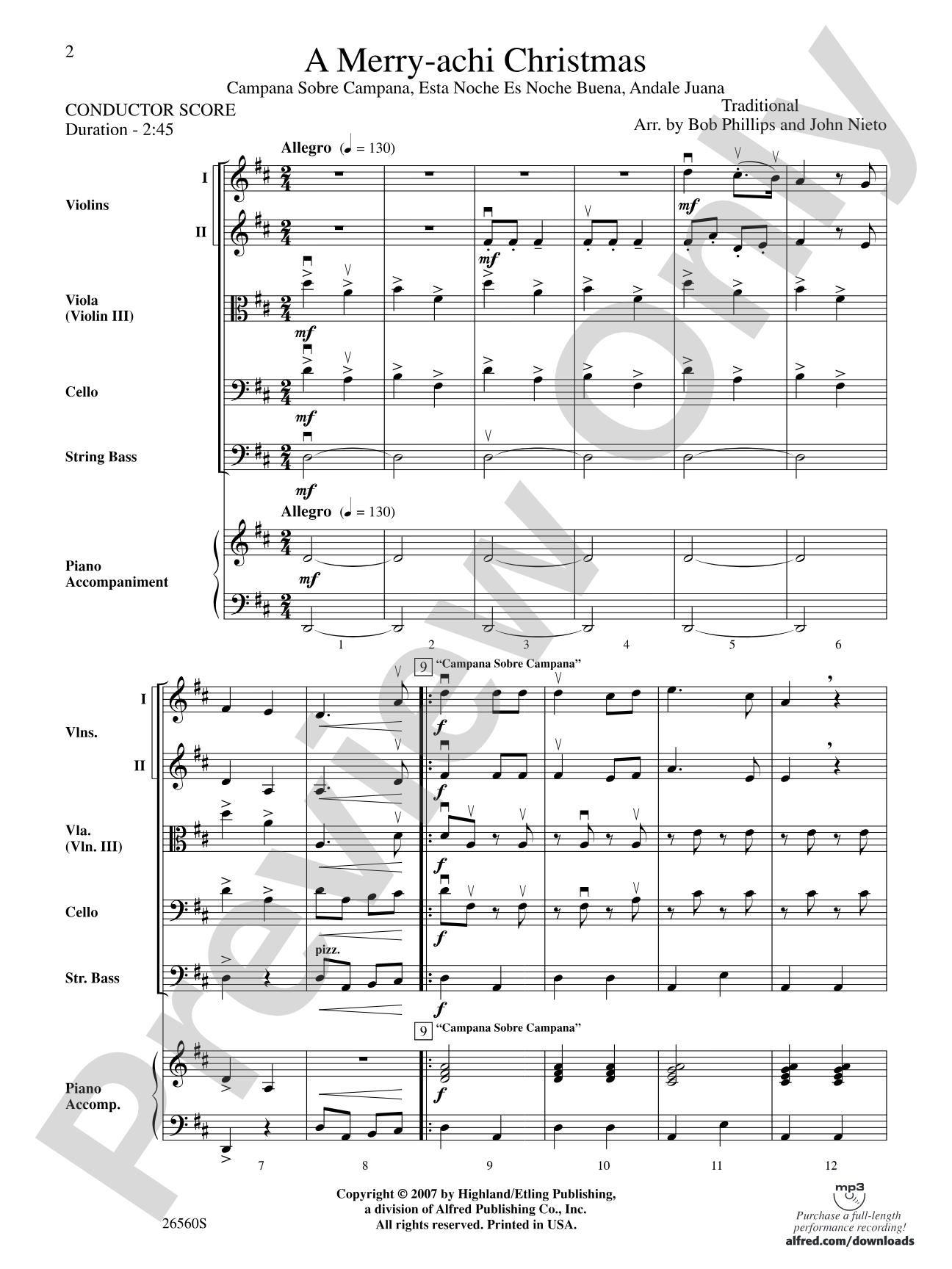 A Merry-achi Christmas: String Orchestra Conductor Score & Parts
