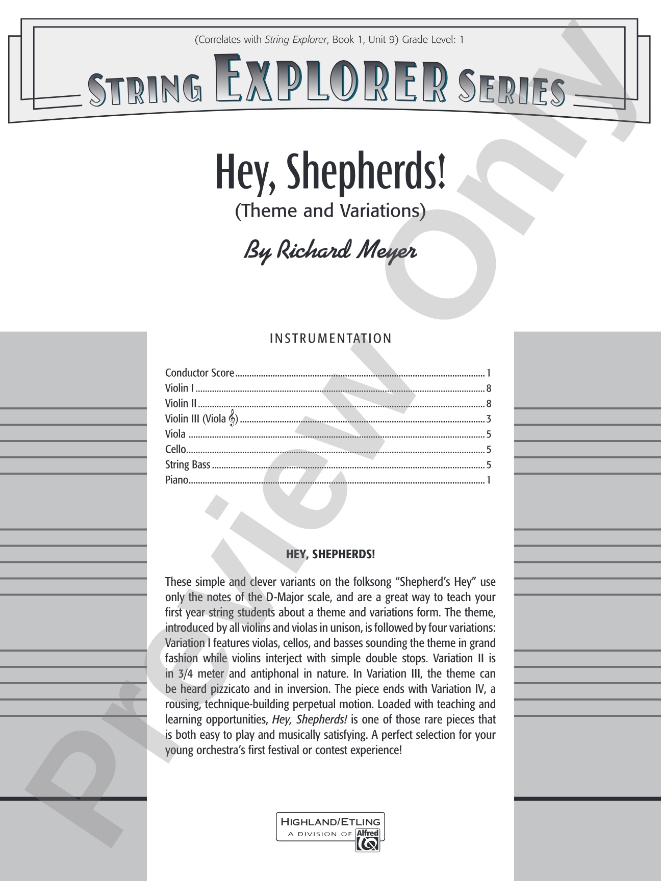 Hey, Shepherds!: Score