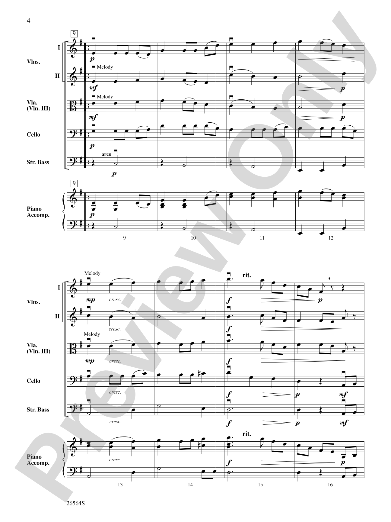 Andantino and March: String Orchestra Conductor Score & Parts