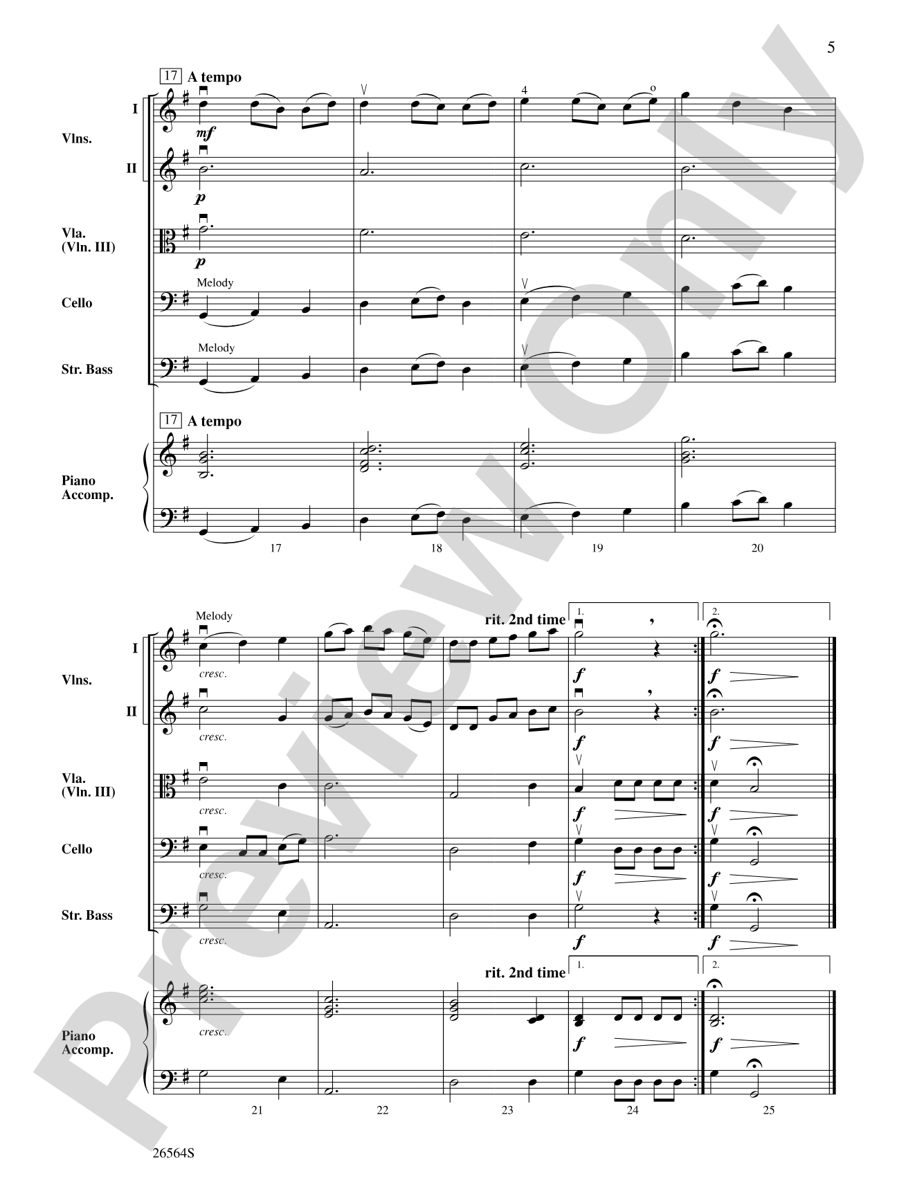 Andantino and March: String Orchestra Conductor Score & Parts