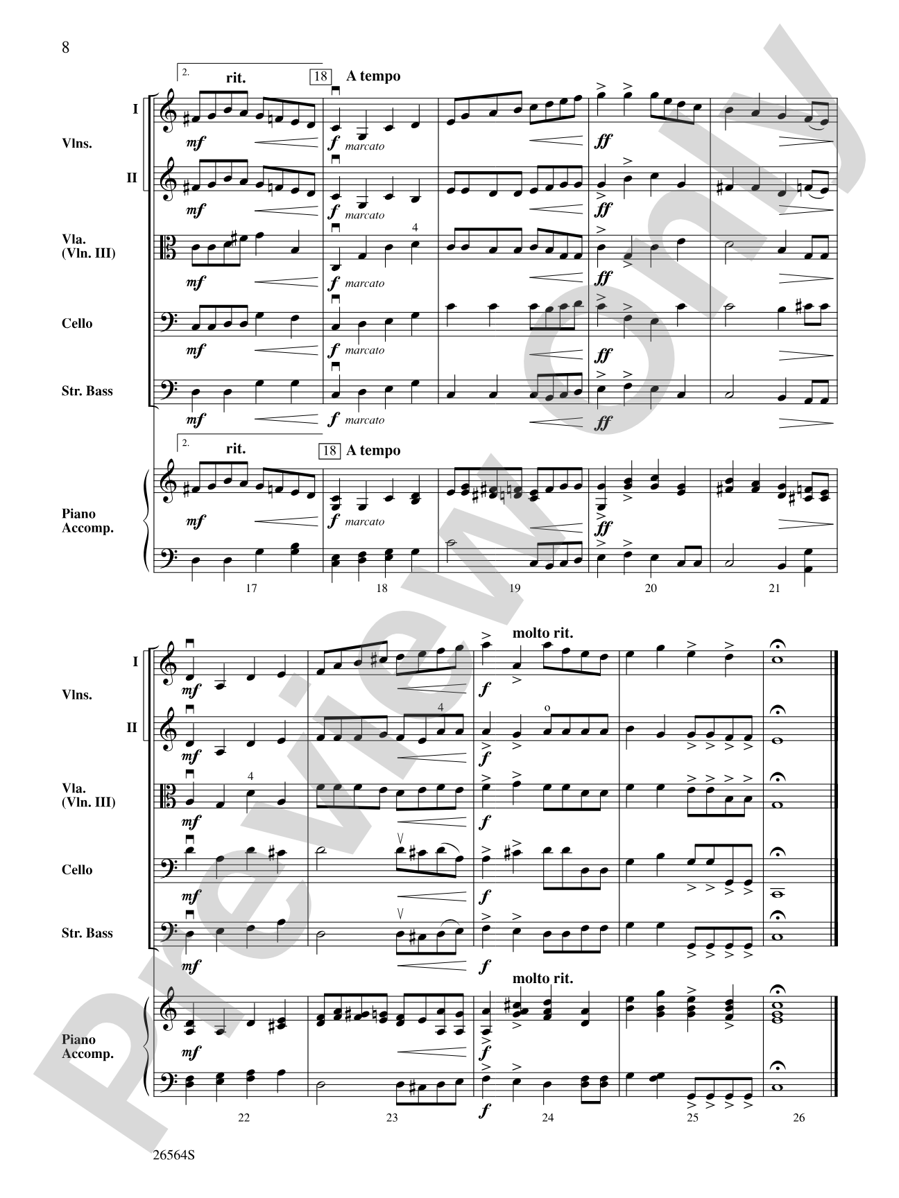 Andantino and March: String Orchestra Conductor Score & Parts