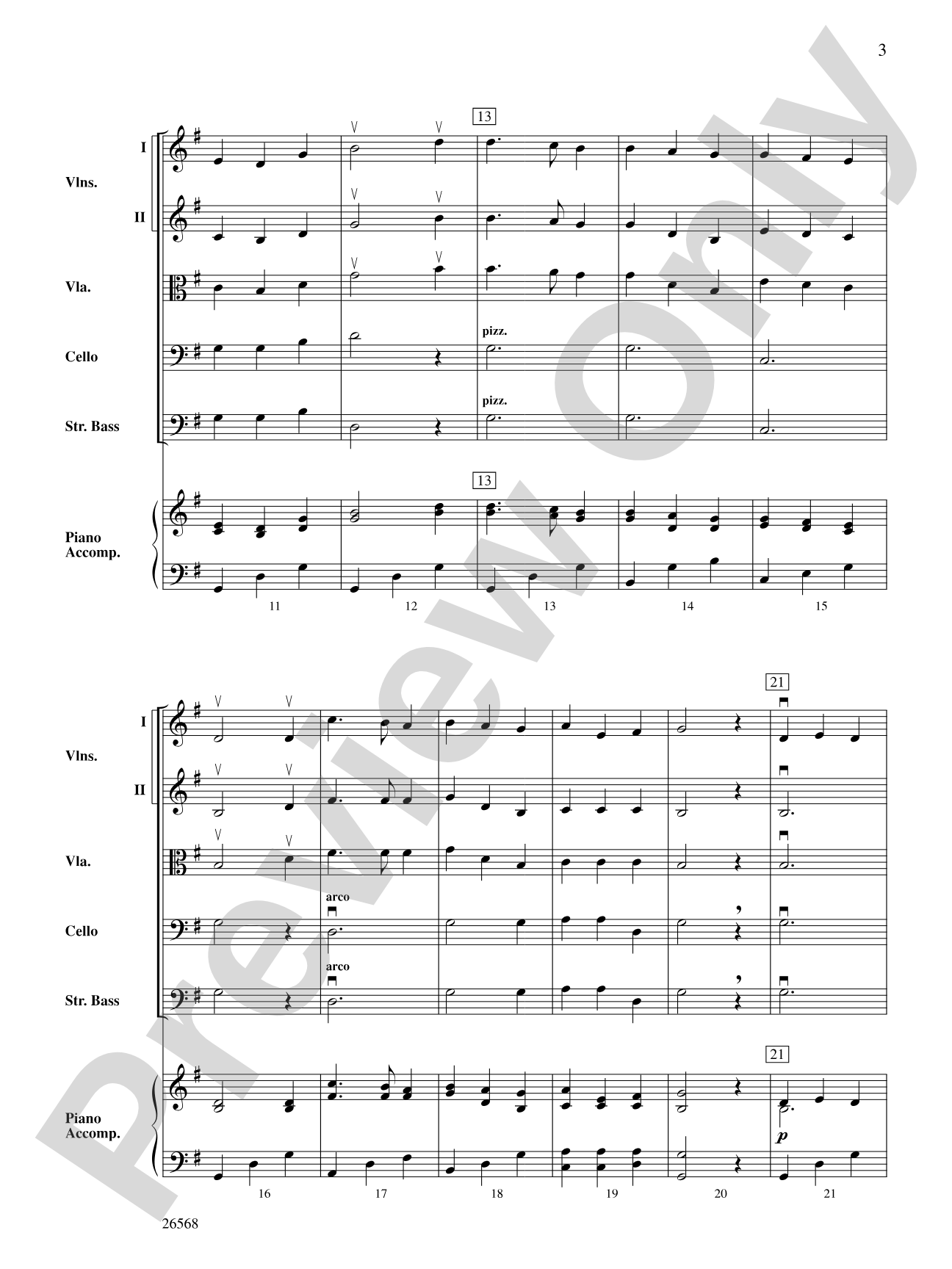 A Quiet Christmas: String Orchestra Conductor Score & Parts