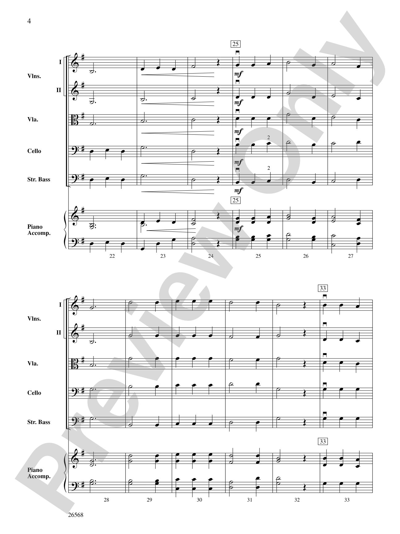 A Quiet Christmas: String Orchestra Conductor Score & Parts