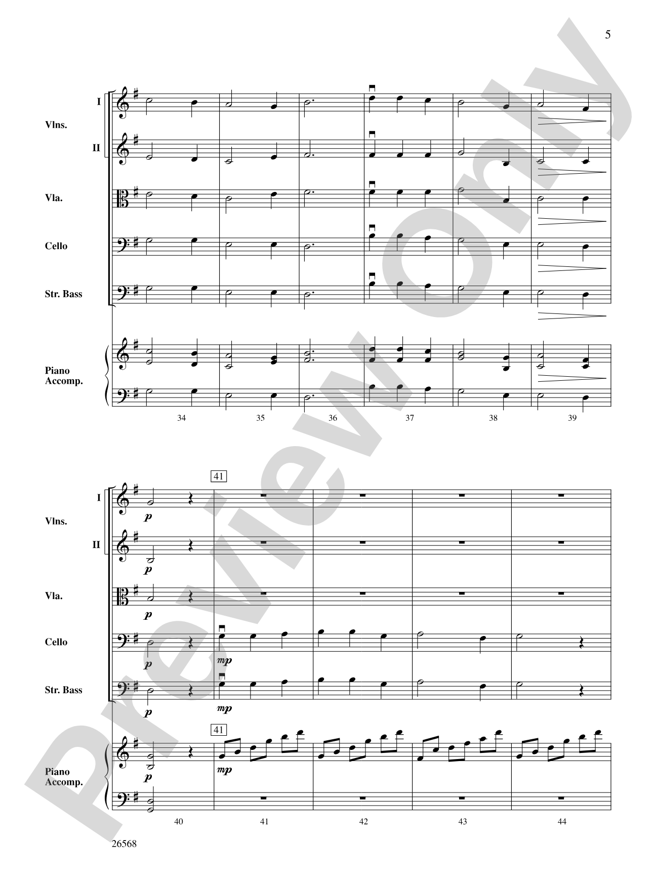 A Quiet Christmas: String Orchestra Conductor Score & Parts