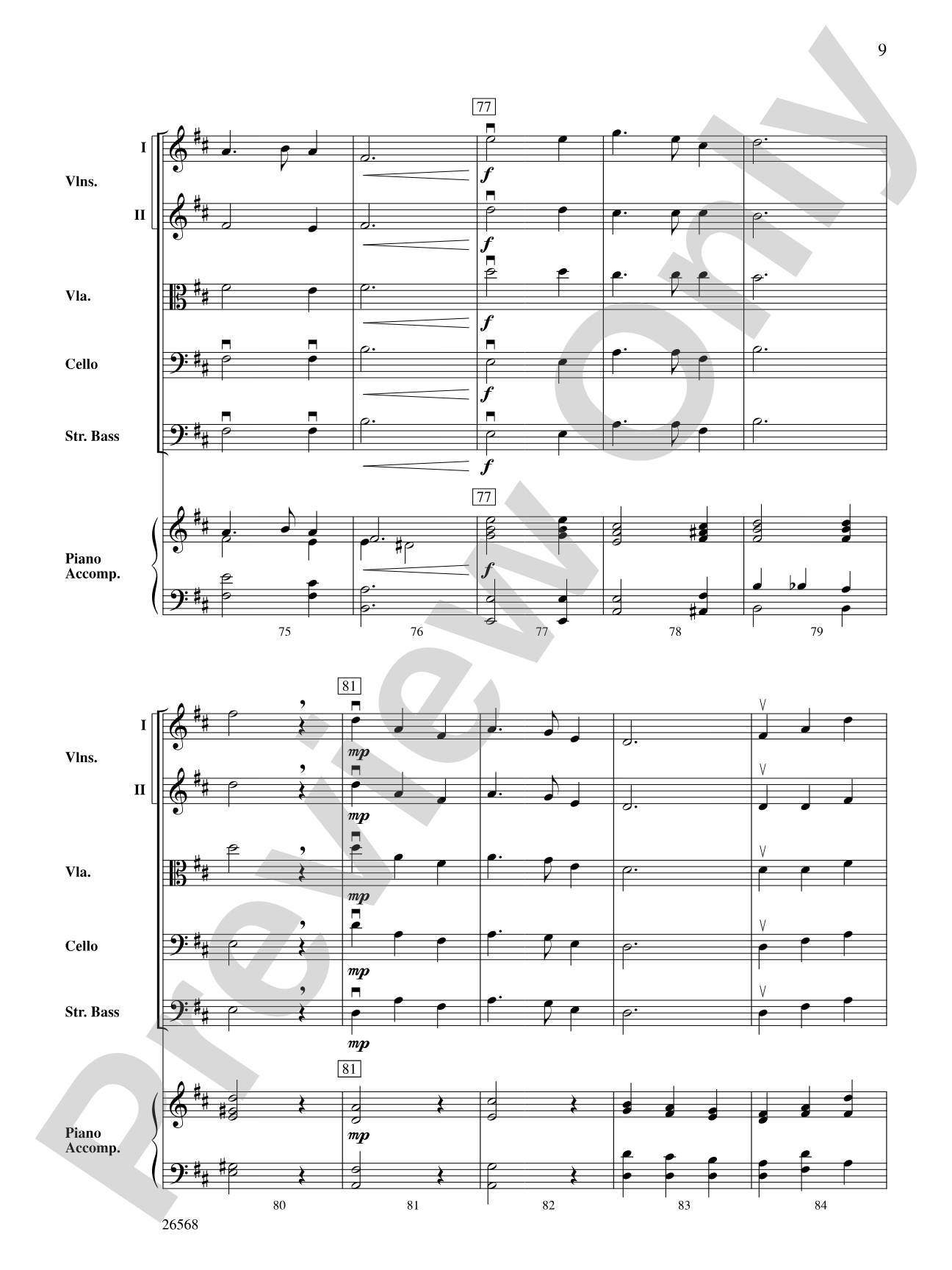 A Quiet Christmas: String Orchestra Conductor Score & Parts