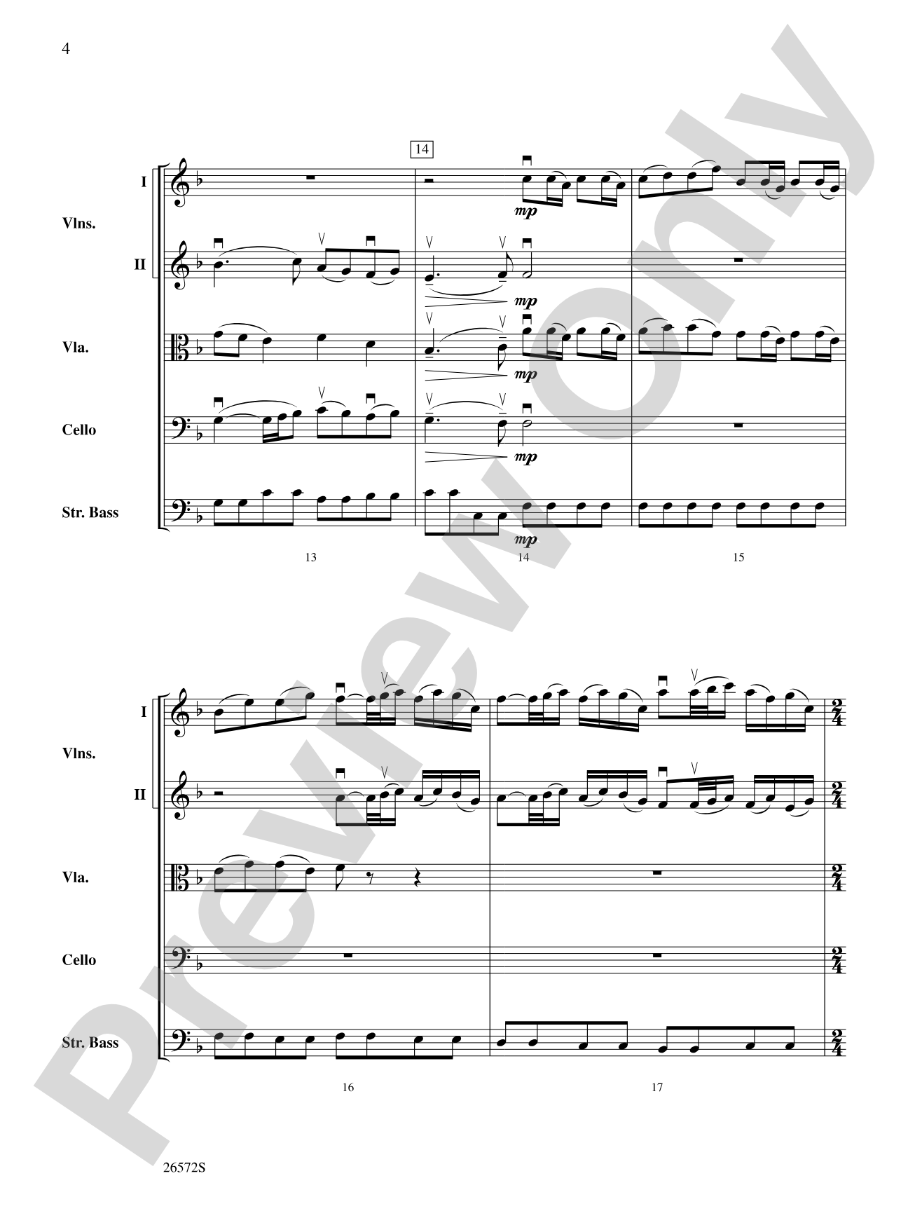 Sheep May Safely Graze: String Orchestra Conductor Score & Parts
