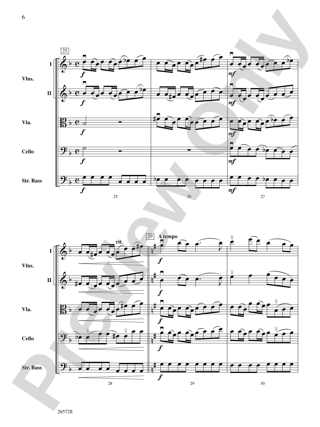 Sheep May Safely Graze: String Orchestra Conductor Score & Parts