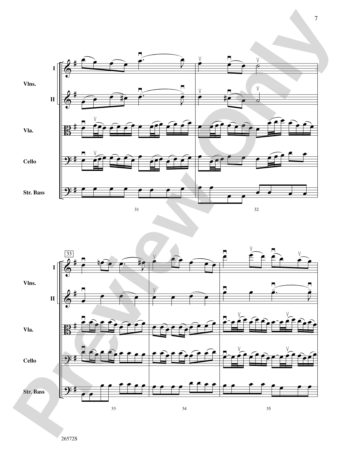 Sheep May Safely Graze: String Orchestra Conductor Score & Parts