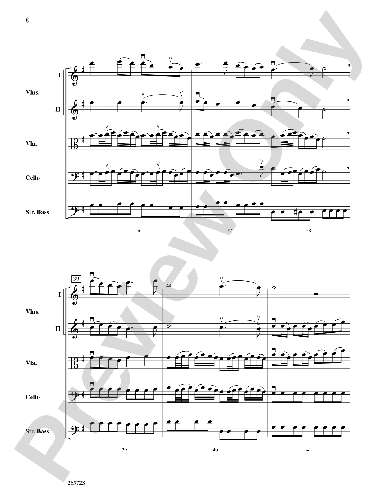 Sheep May Safely Graze: String Orchestra Conductor Score & Parts