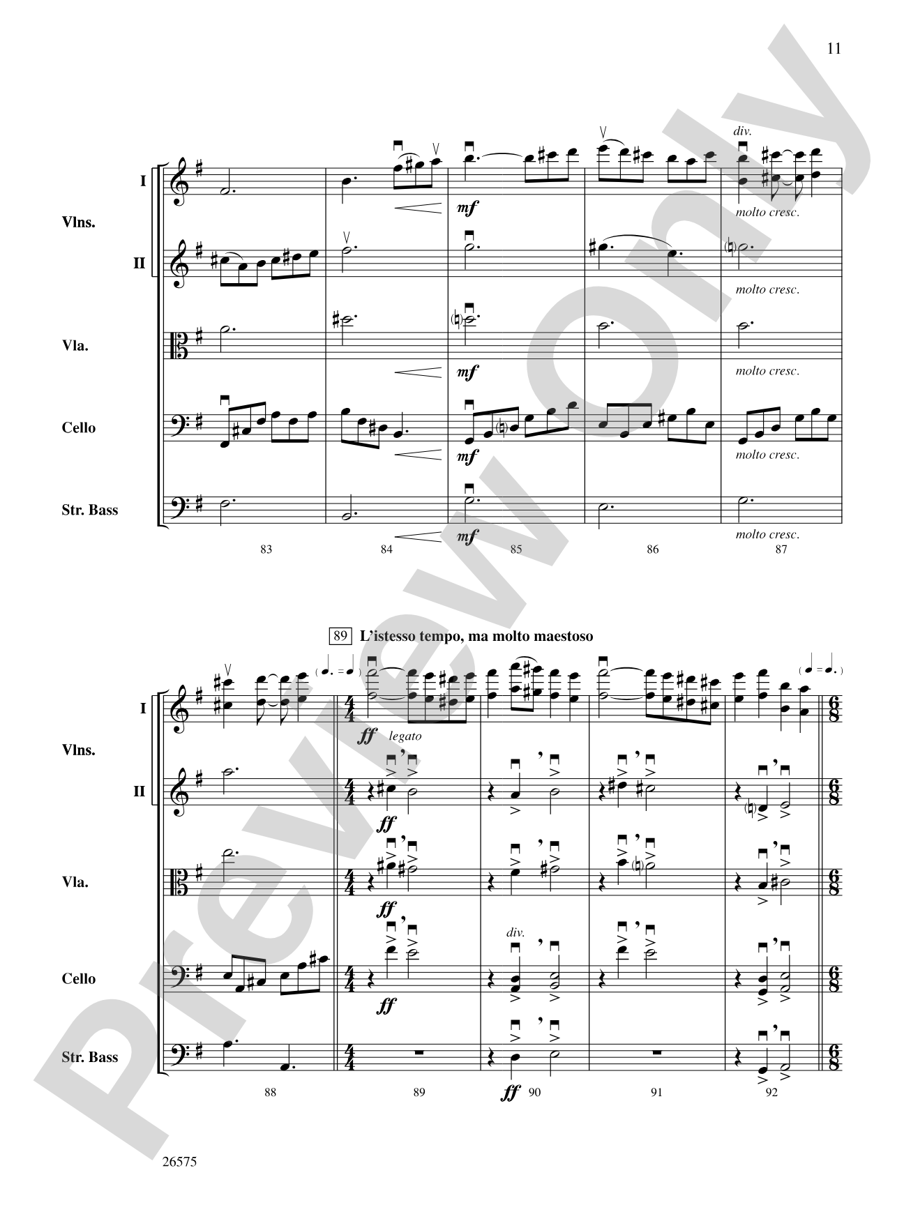 Of Glorious Plumage: String Orchestra Conductor Score & Parts