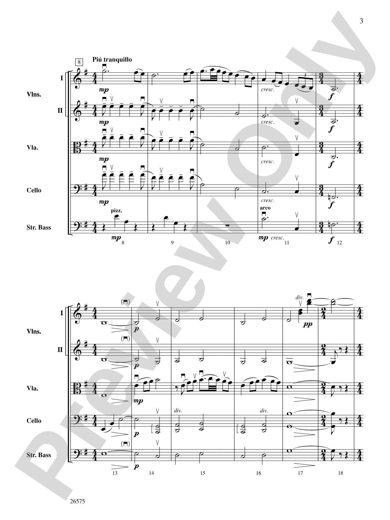 Of Glorious Plumage: String Orchestra Conductor Score & Parts