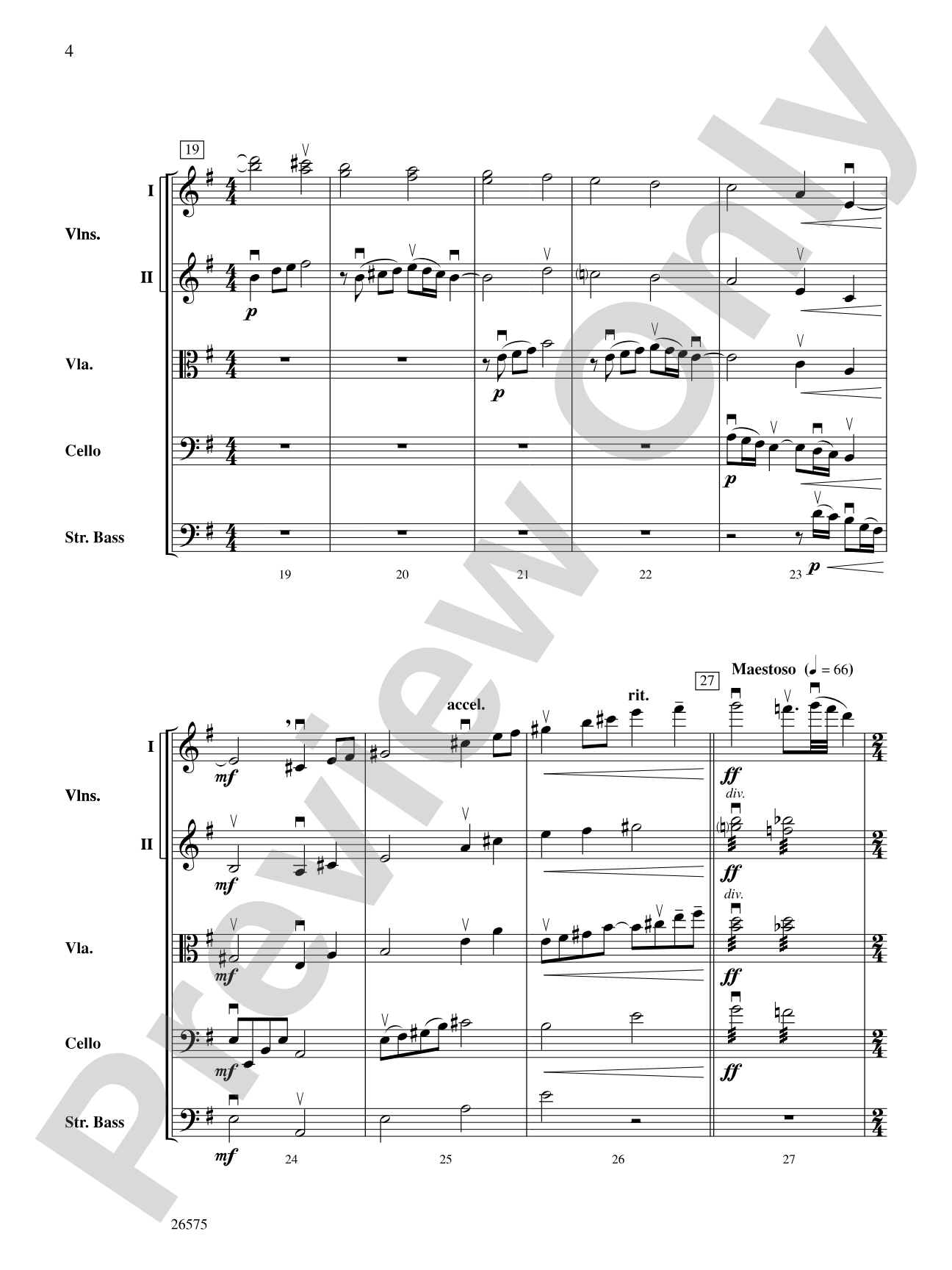 Of Glorious Plumage: String Orchestra Conductor Score & Parts