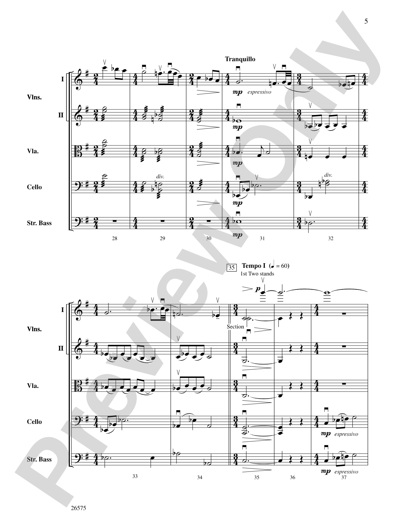 Of Glorious Plumage: String Orchestra Conductor Score & Parts