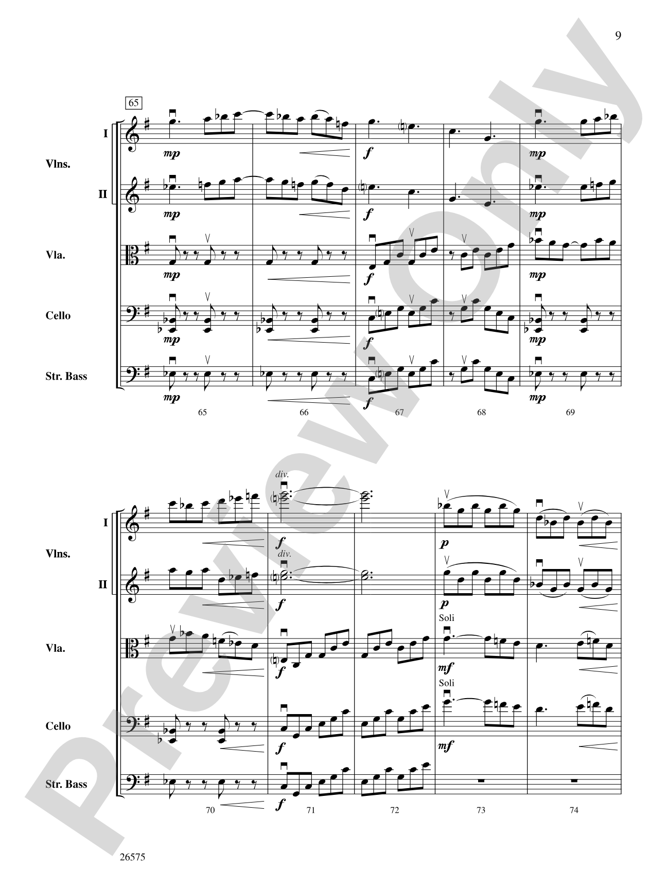 Of Glorious Plumage: String Orchestra Conductor Score & Parts