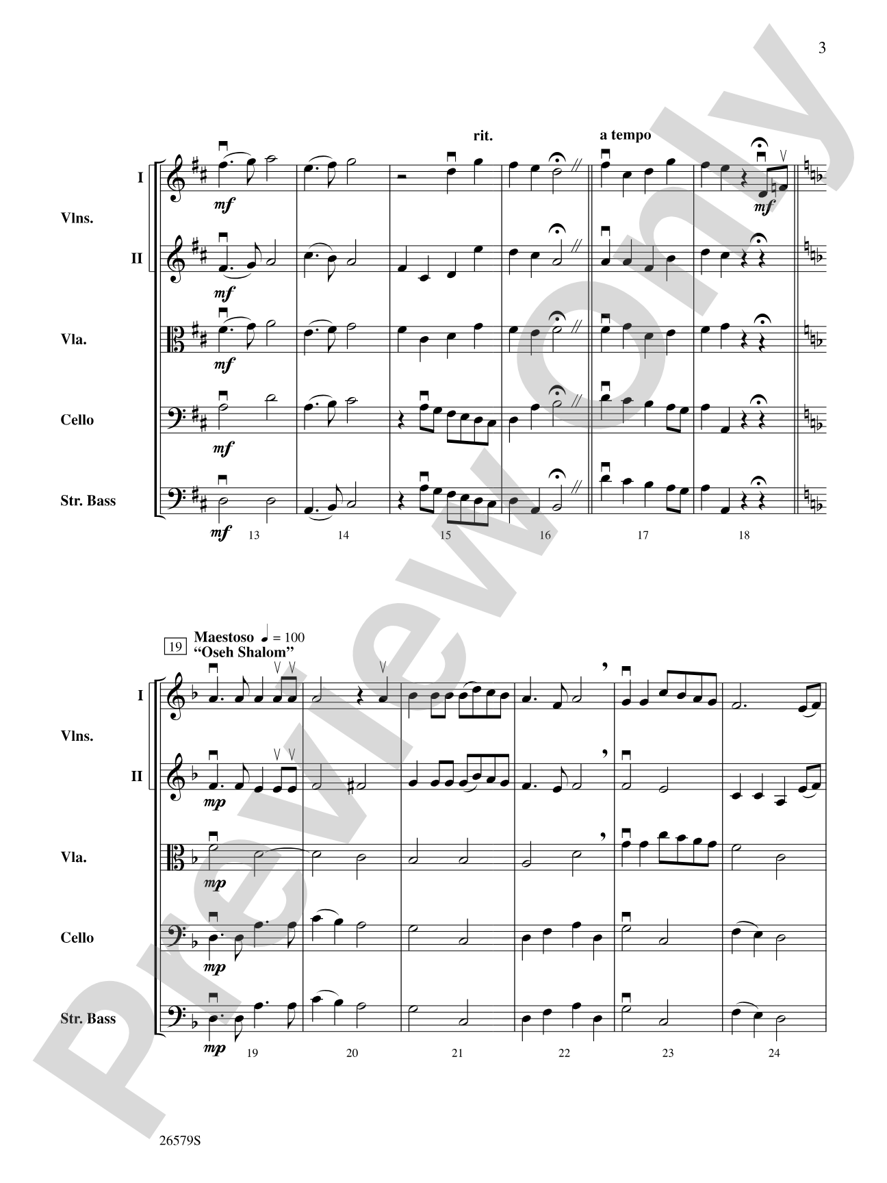 A Festival of Lights: String Orchestra Conductor Score & Parts