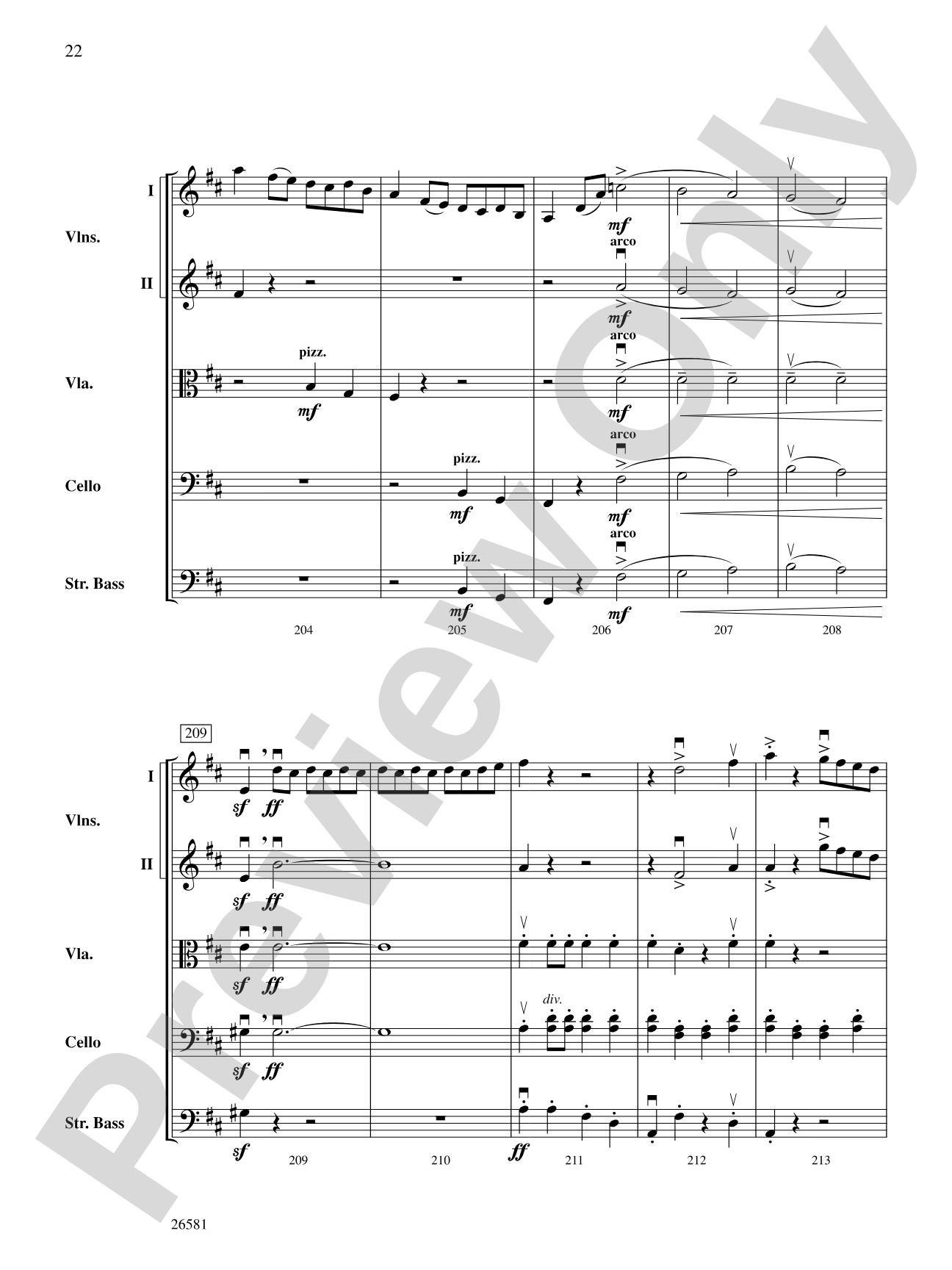 Russlan and Ludmilla: String Orchestra Conductor Score & Parts