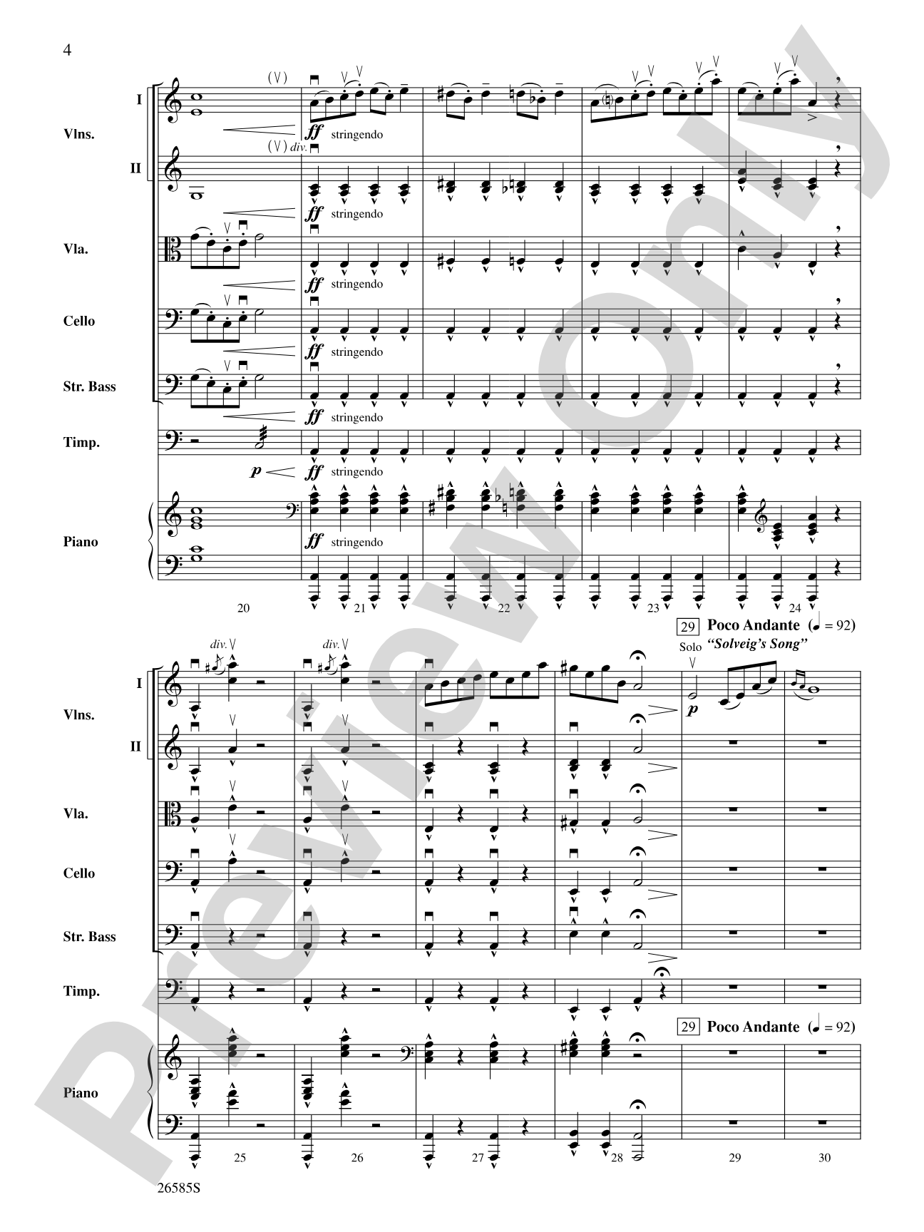 A Grieg Portrait: String Orchestra Conductor Score & Parts