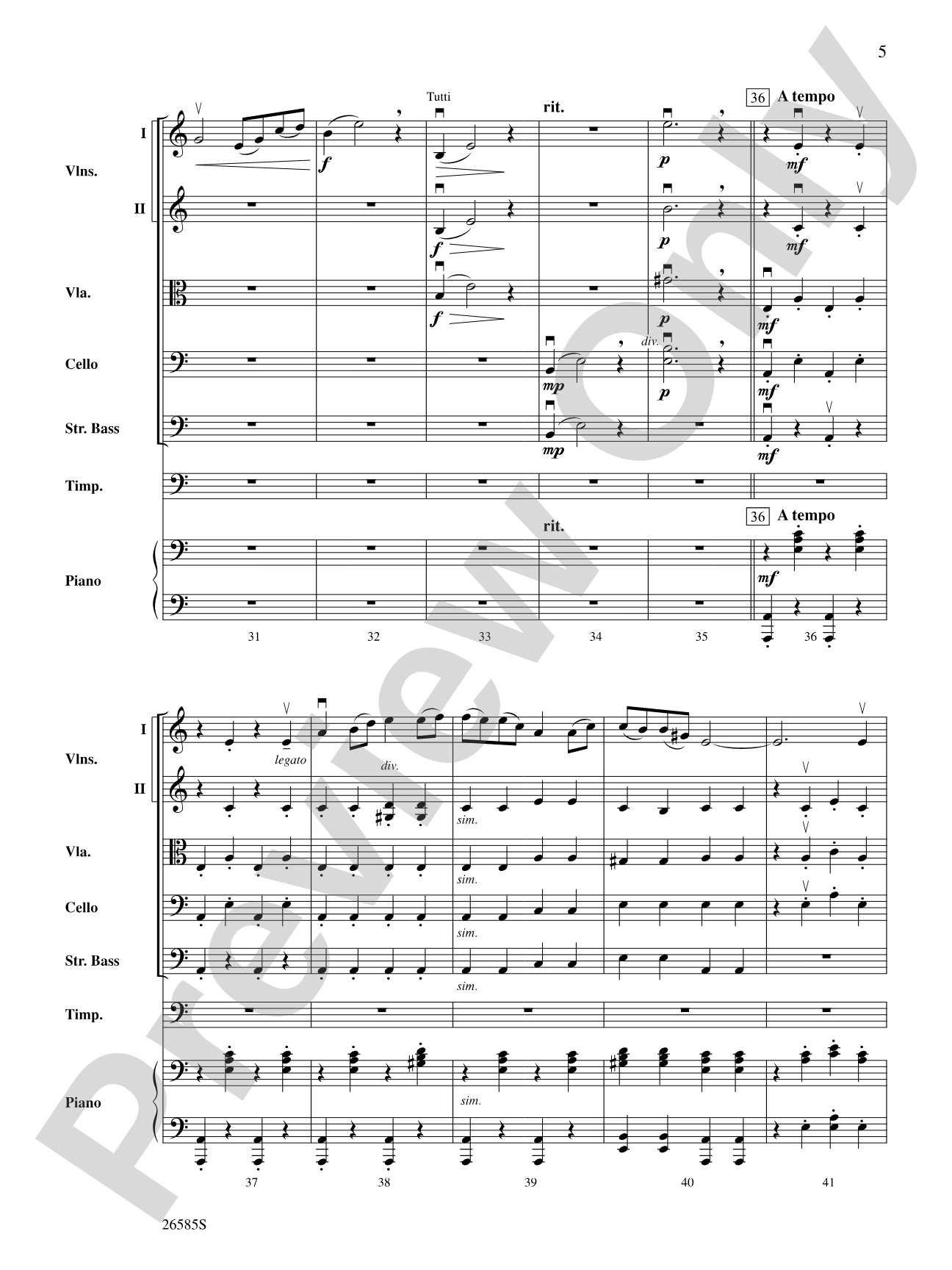 A Grieg Portrait: String Orchestra Conductor Score & Parts