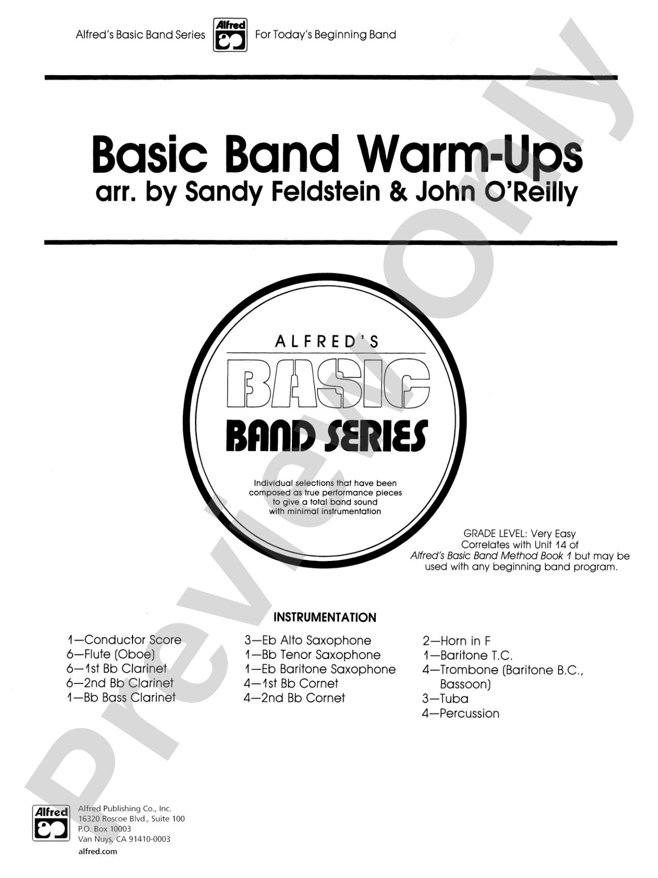 Basic Band Warm-ups: Concert Band Conductor Score & Parts