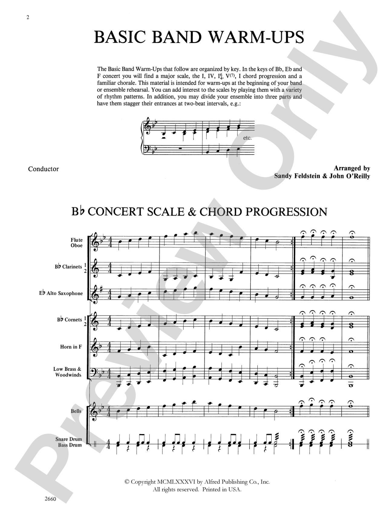 Basic Band Warm-ups: Concert Band Conductor Score & Parts