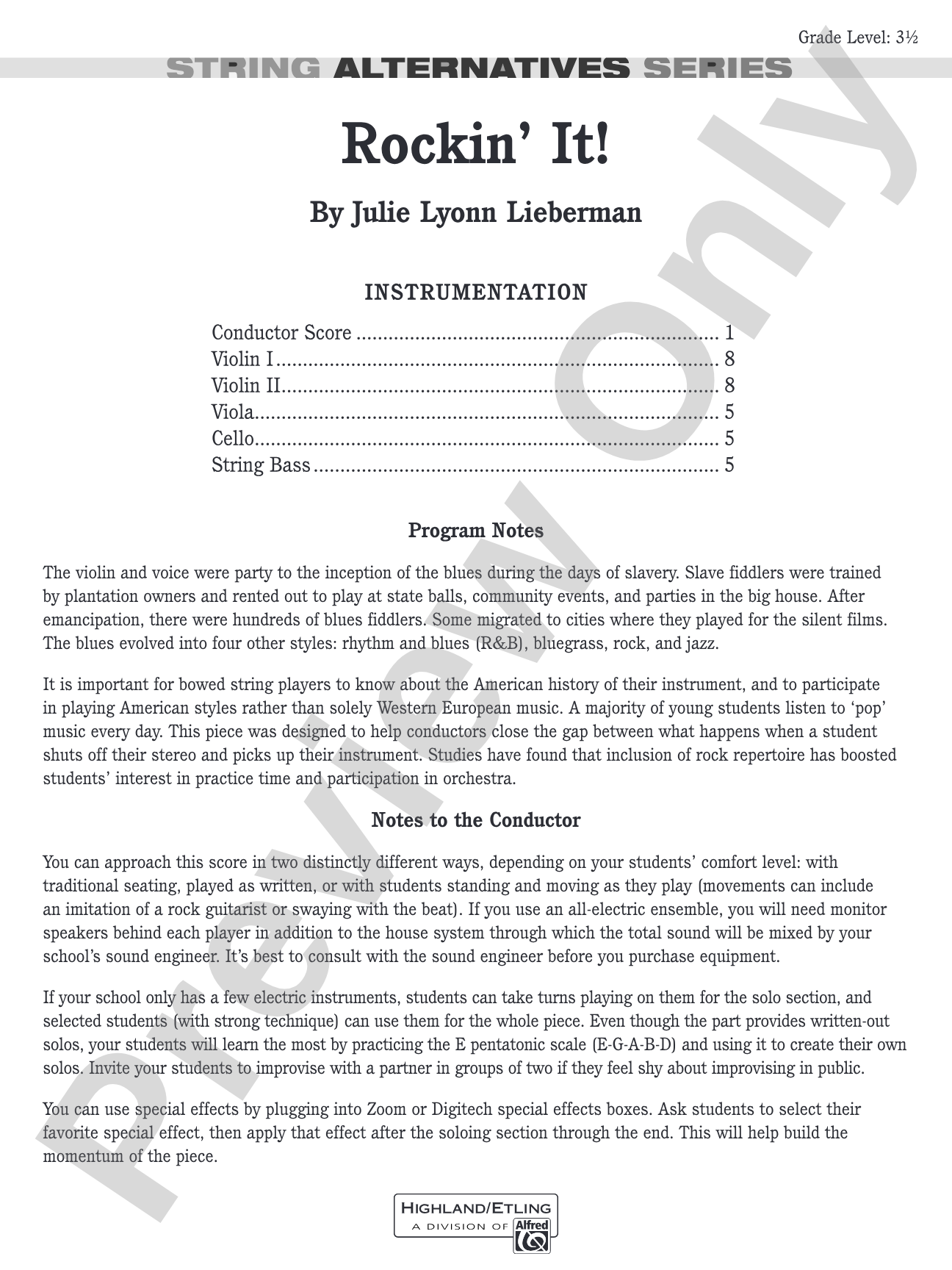 Rockin' It!: String Orchestra Conductor Score & Parts