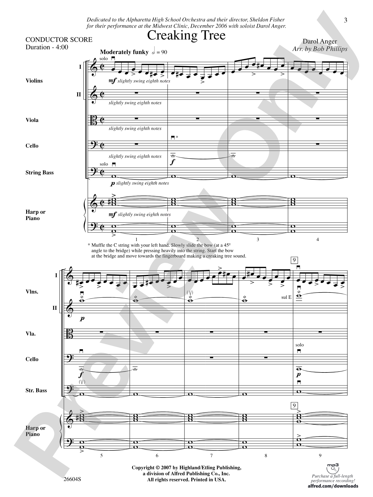 Creaking Tree: String Orchestra Conductor Score & Parts