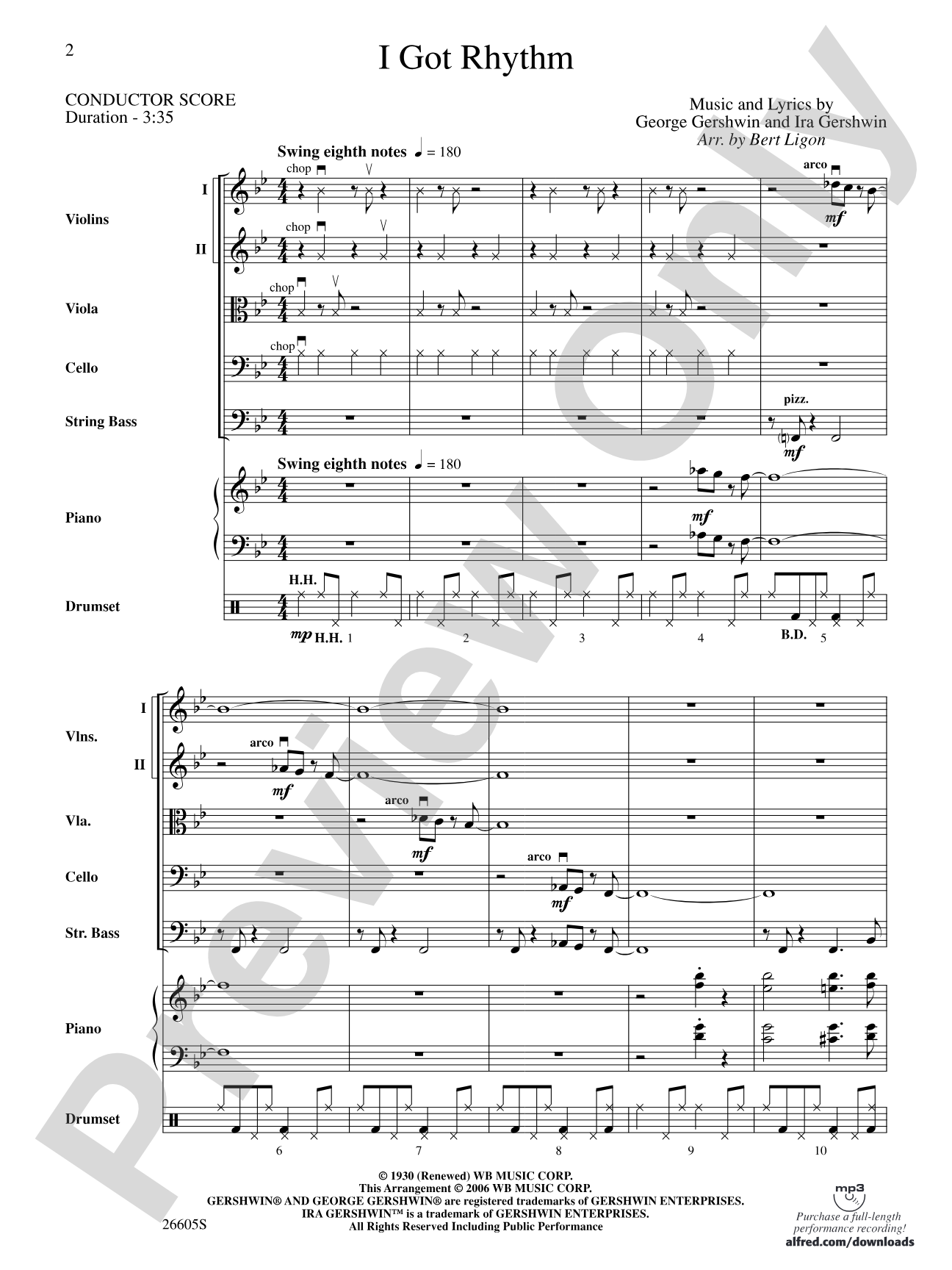 I Got Rhythm: String Orchestra Conductor Score & Parts