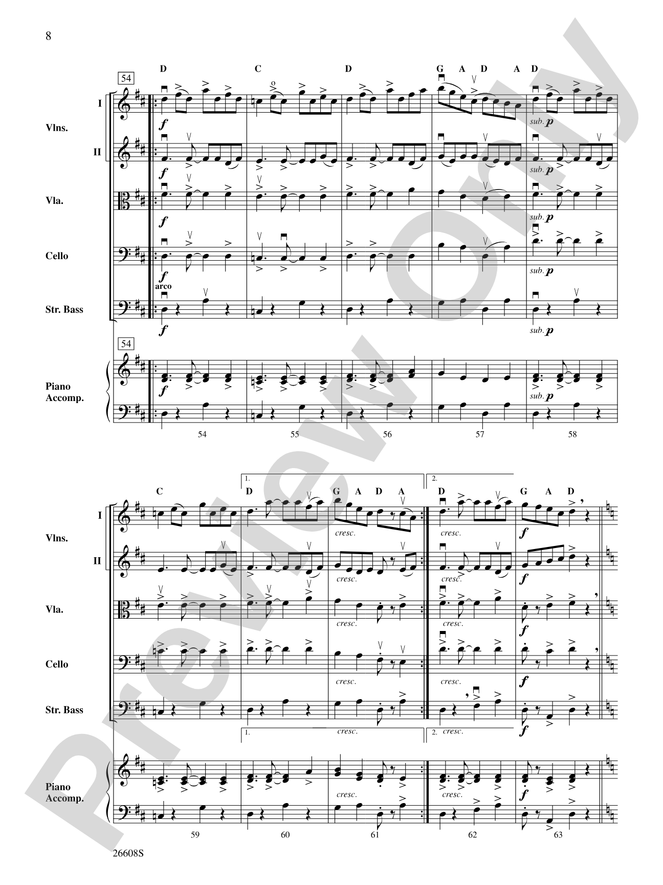 Les Québécois: String Orchestra Conductor Score & Parts
