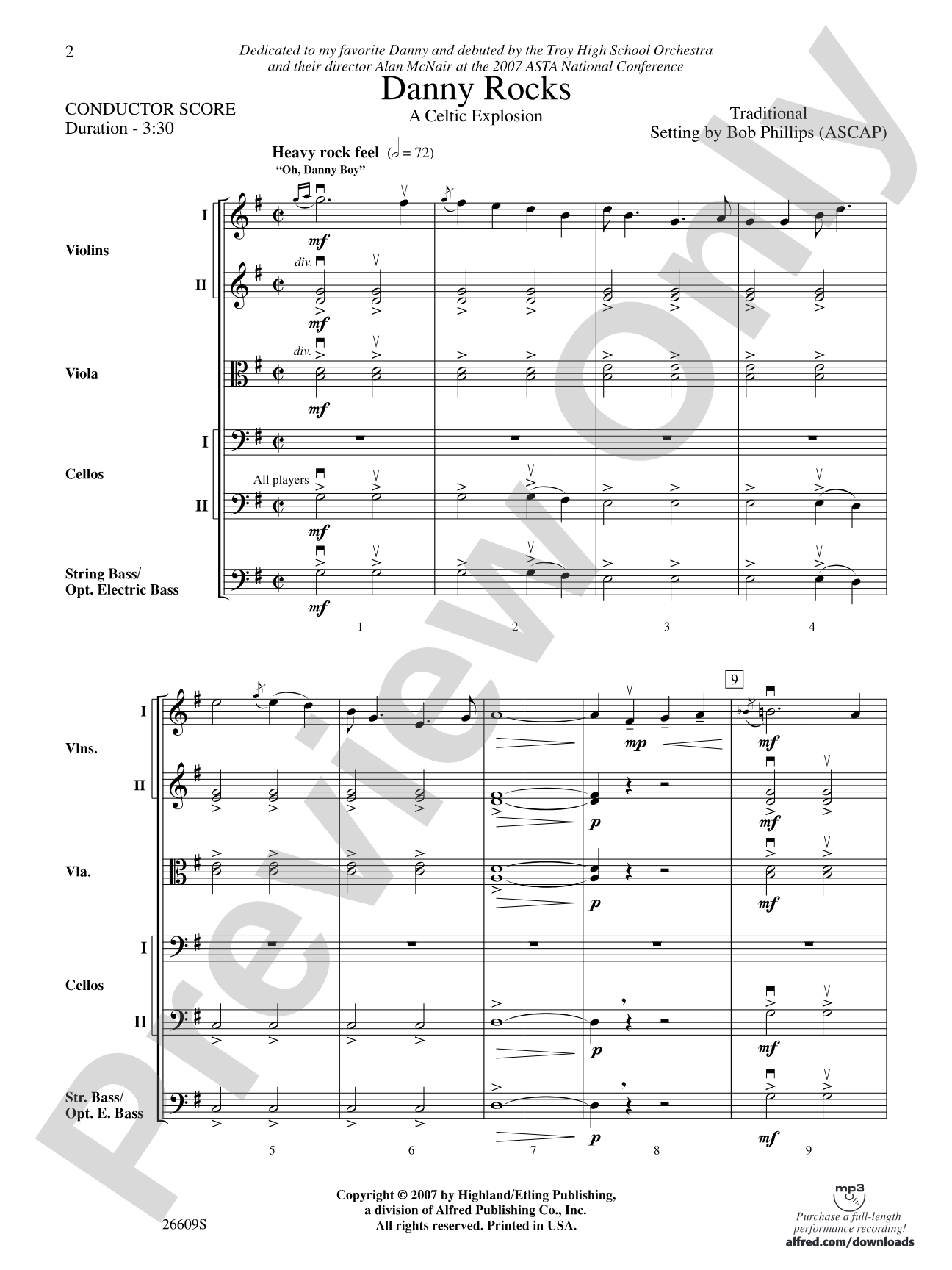 Danny Rocks: String Orchestra Conductor Score & Parts