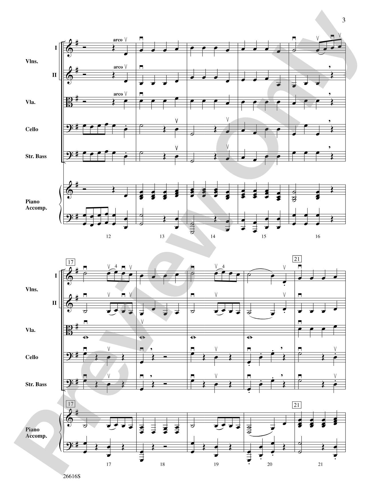 Episode, K. 216: String Orchestra Conductor Score & Parts