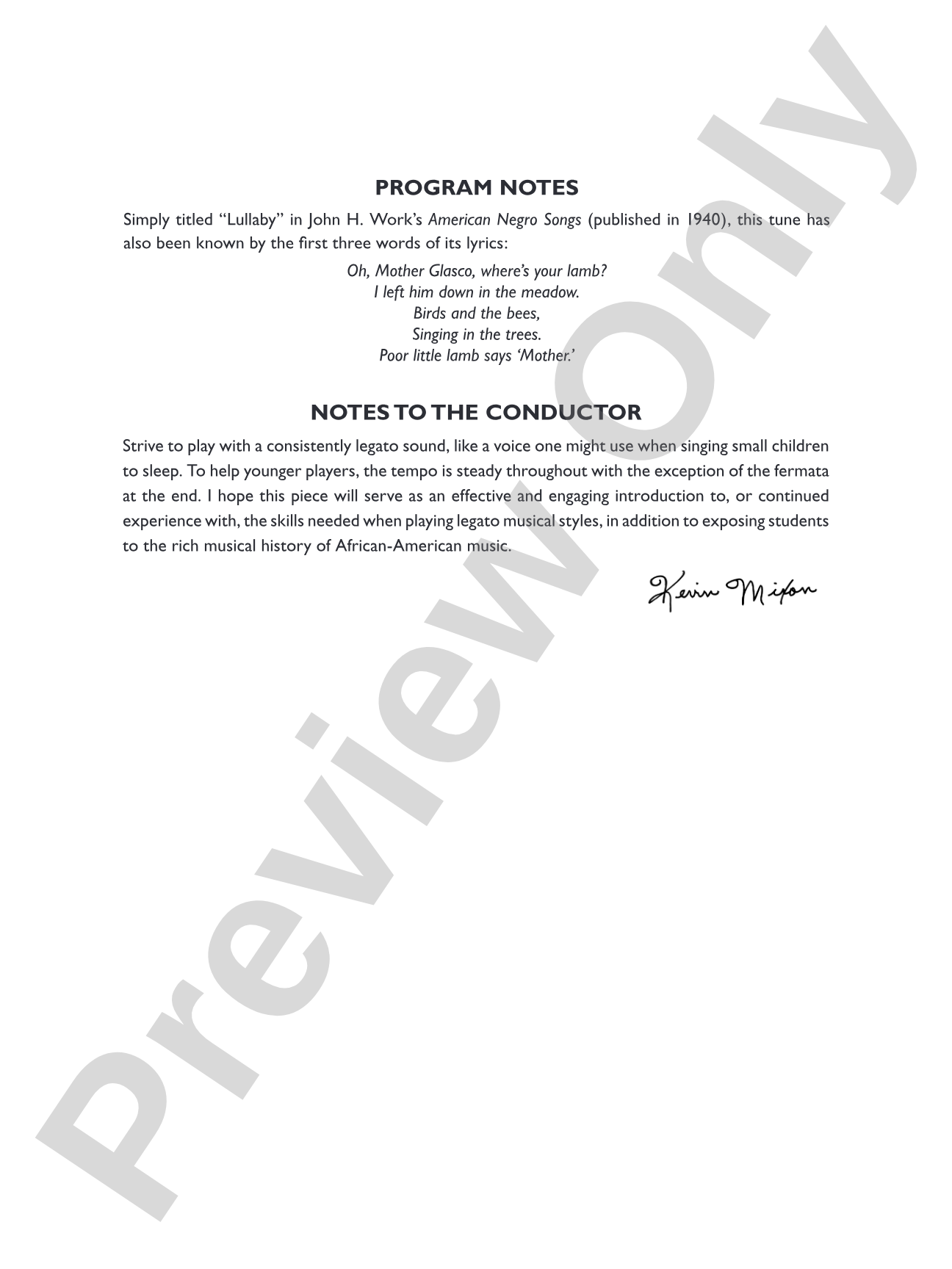 An African-American Air: String Orchestra Conductor Score & Parts